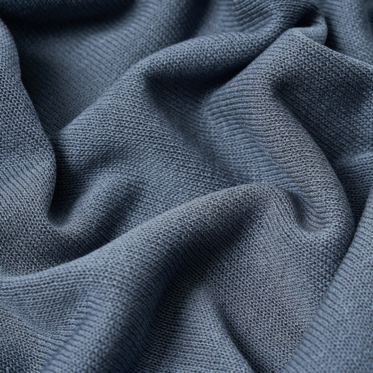 베르노(VERNO) Linen like open collar knit Blue