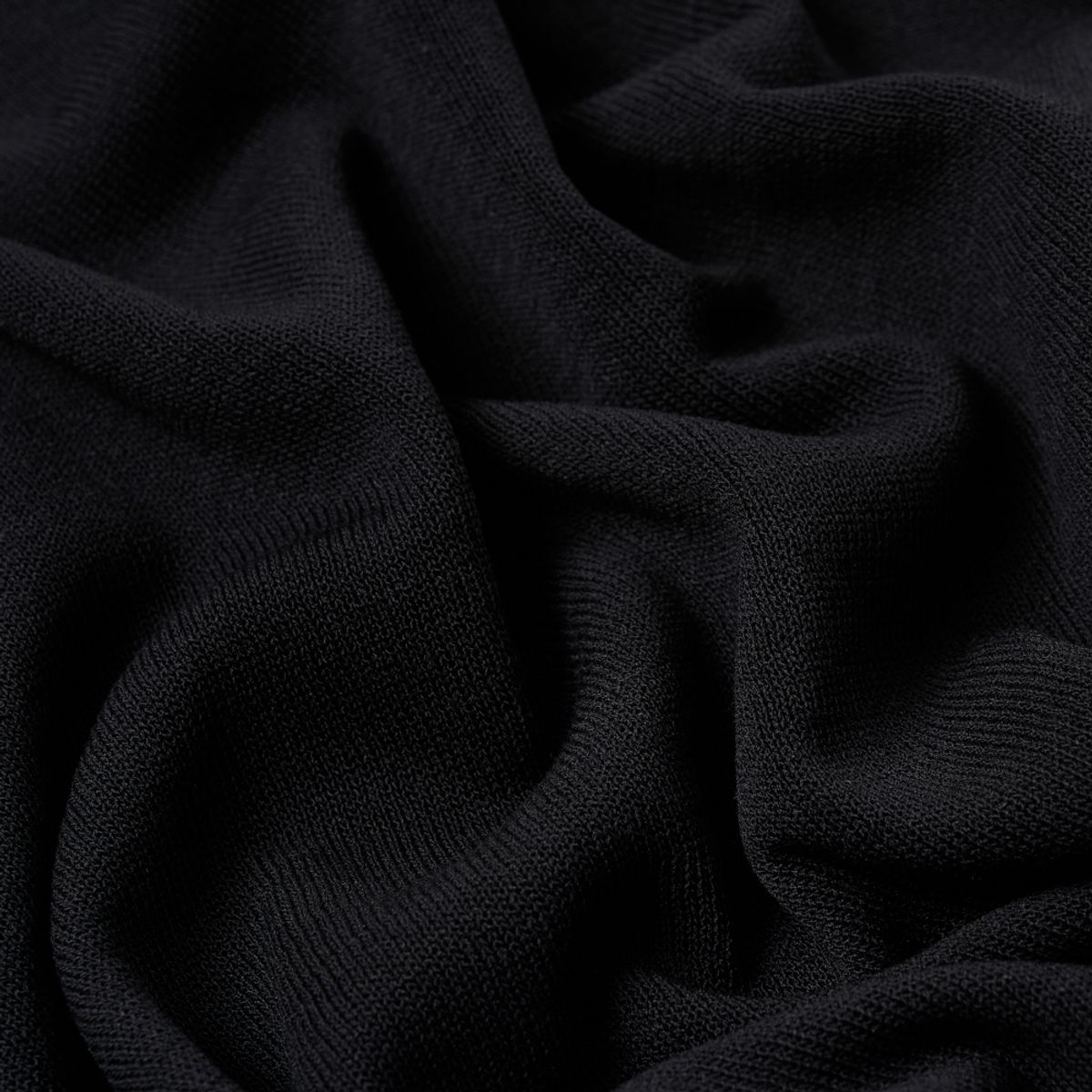 베르노(VERNO) [CASUAL]Linen like Long sleeve round knit Black