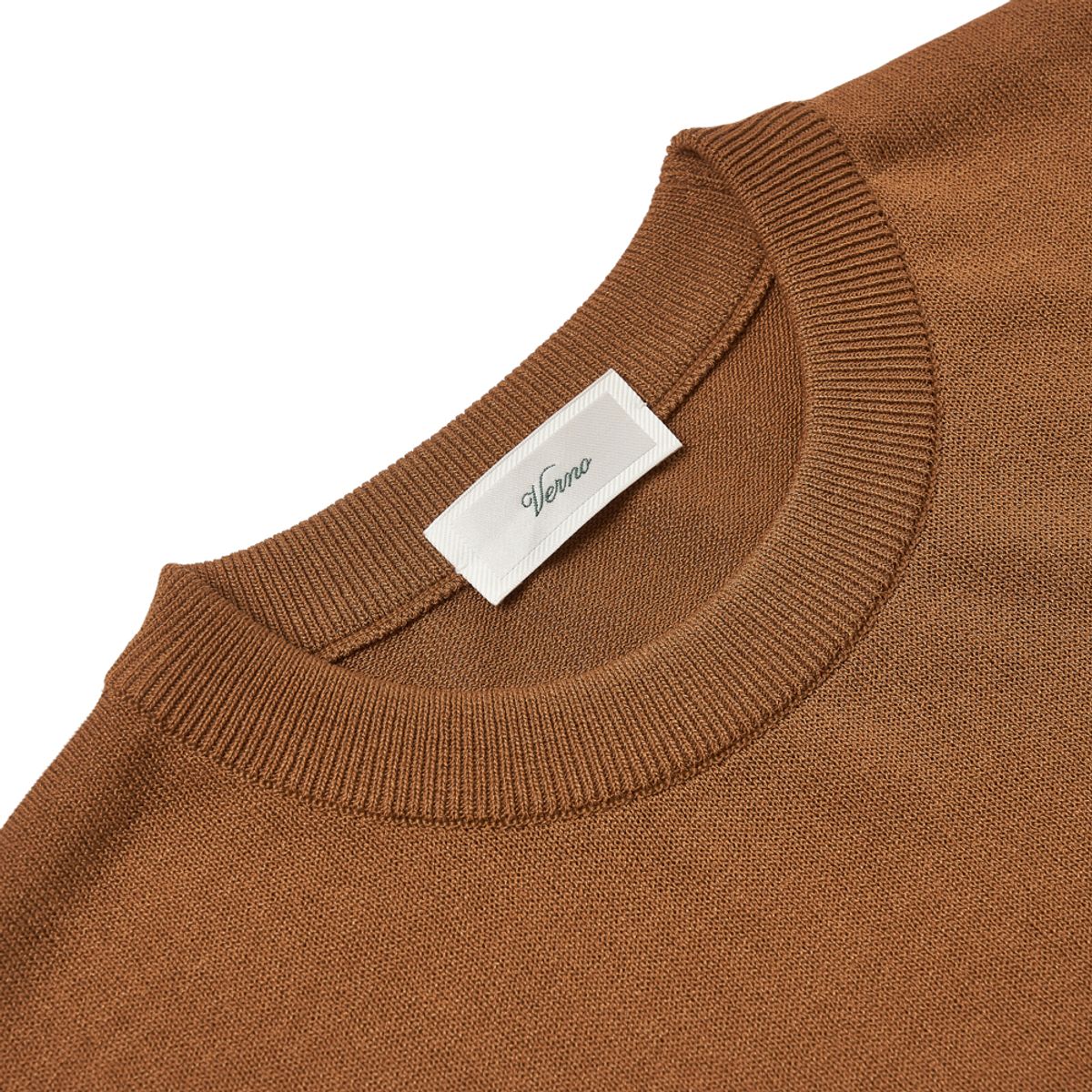베르노(VERNO) [CASUAL]Linen like Long sleeve round knit Camel