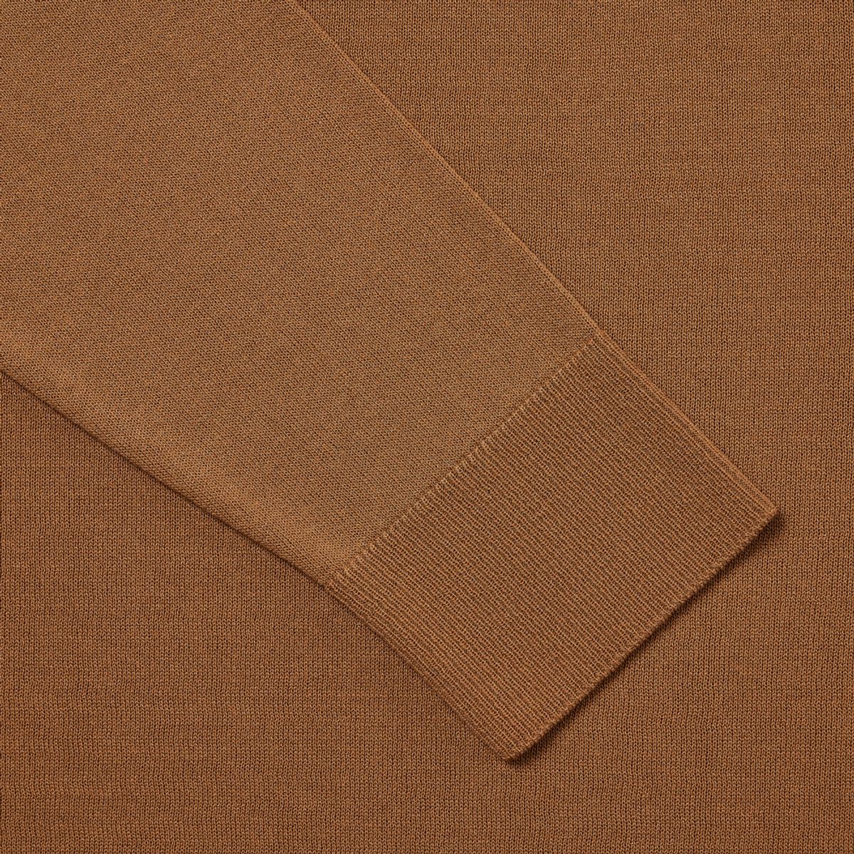 베르노(VERNO) [CASUAL]Linen like Long sleeve round knit Camel