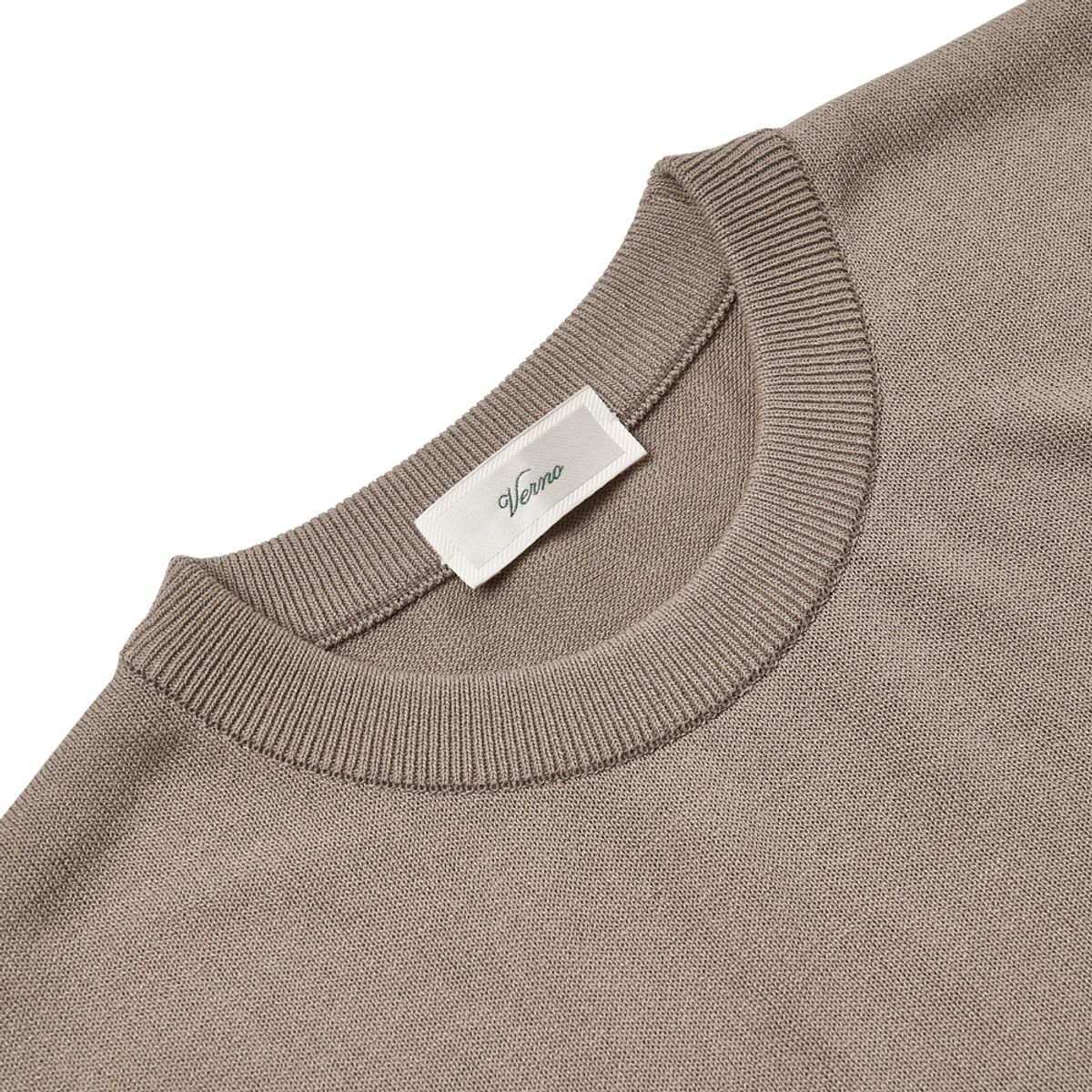 베르노(VERNO) [CASUAL]Linen like Long sleeve round knit Kharki