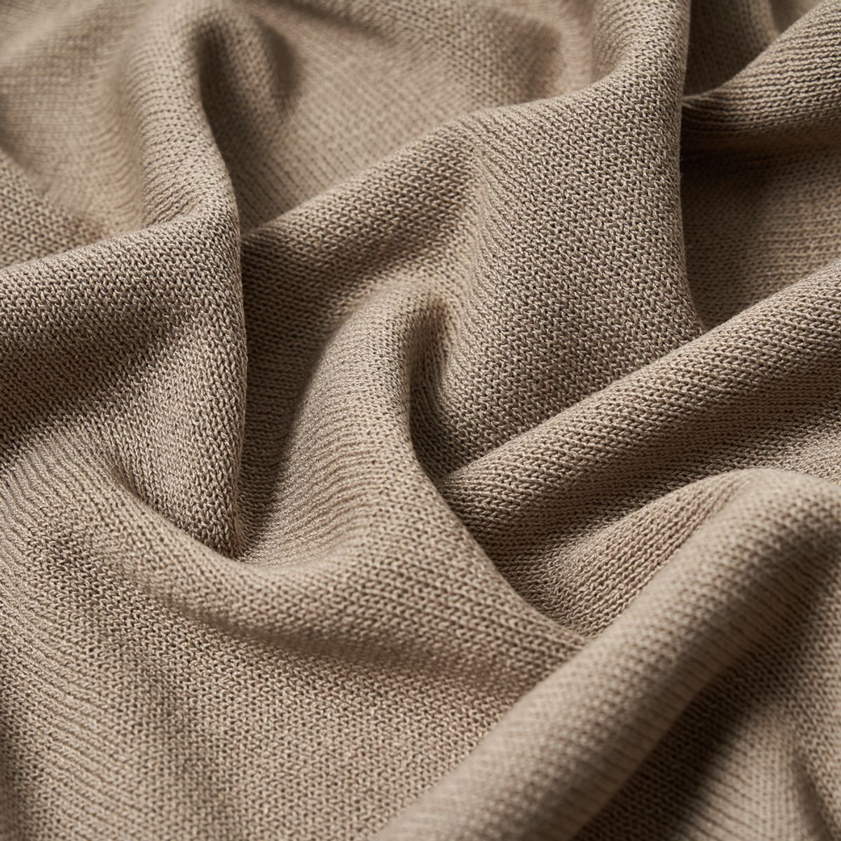 베르노(VERNO) [CASUAL]Linen like Long sleeve round knit Kharki