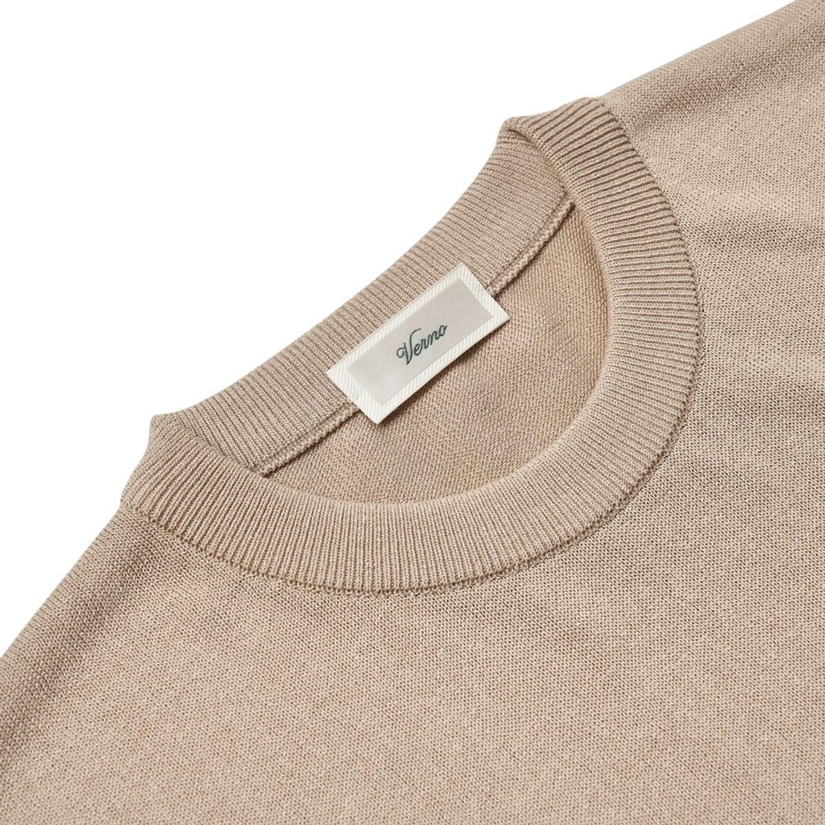 베르노(VERNO) [CASUAL]Linen like Long sleeve round knit Beige