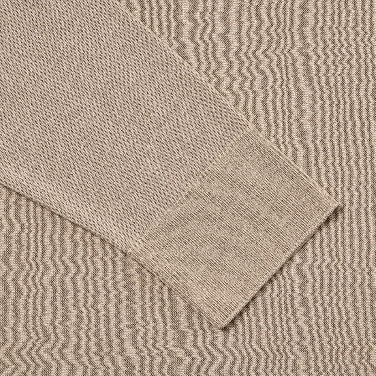 베르노(VERNO) [CASUAL]Linen like Long sleeve round knit Beige