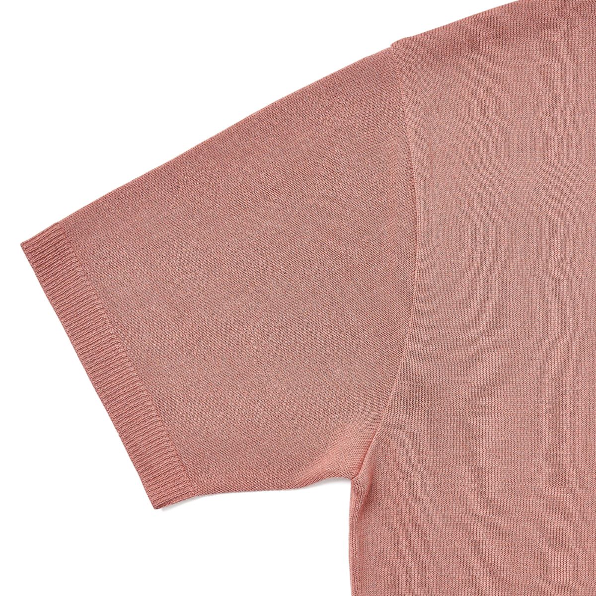 베르노(VERNO) [CASUAL]Linen like button polo knit Pink