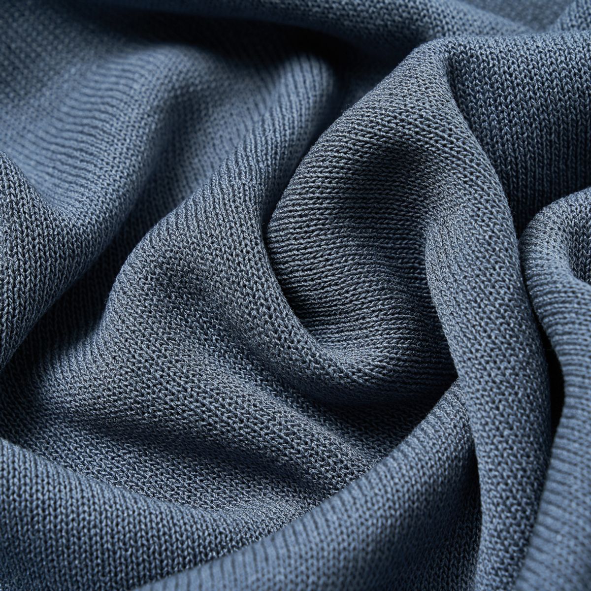 베르노(VERNO) [CASUAL]Linen like button polo knit Blue