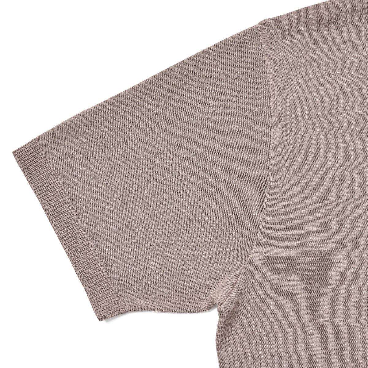 베르노(VERNO) [CASUAL]Linen like button polo knit Grey