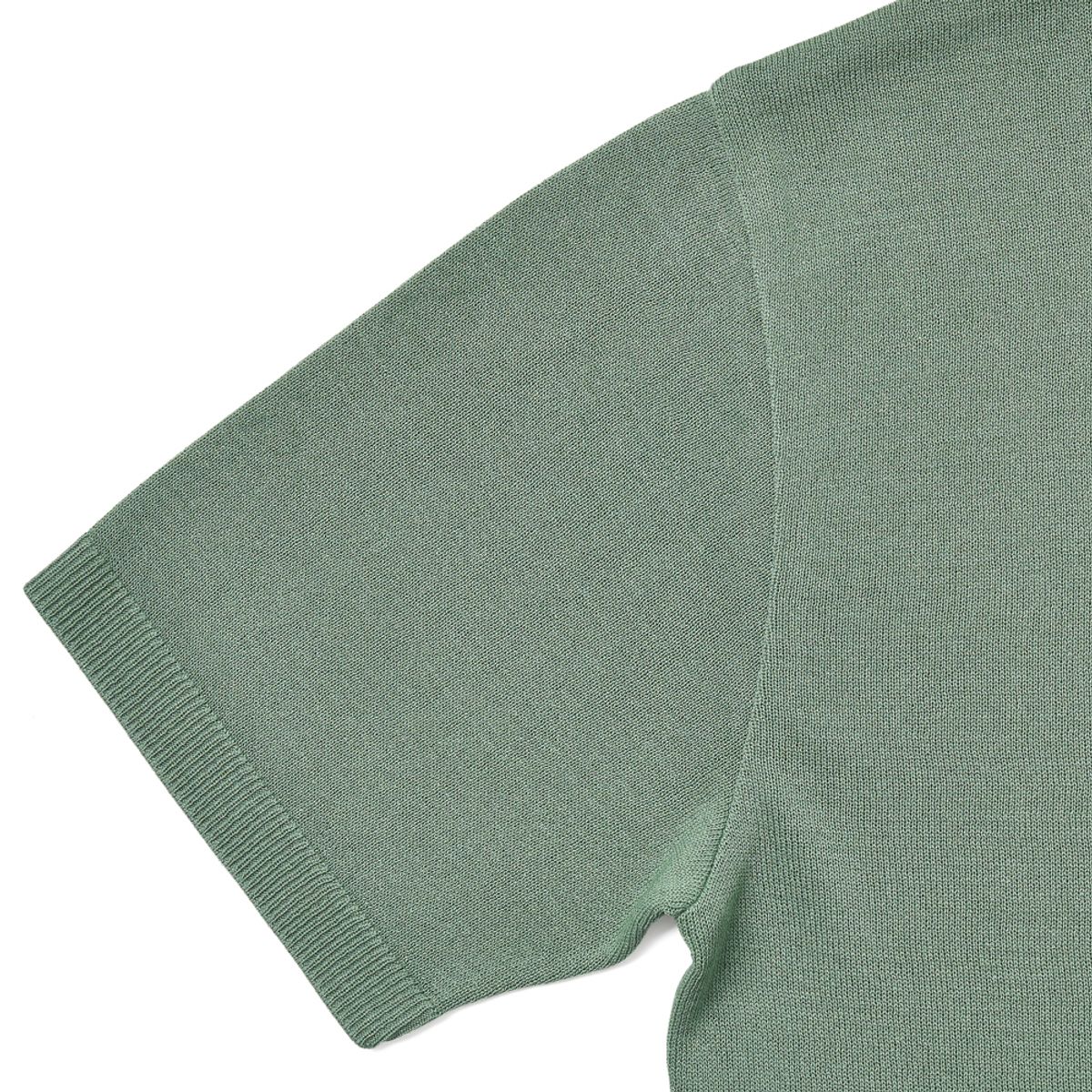 베르노(VERNO) Linen like button polo knit See green