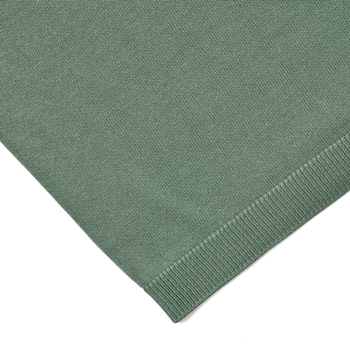 베르노(VERNO) Linen like button polo knit See green