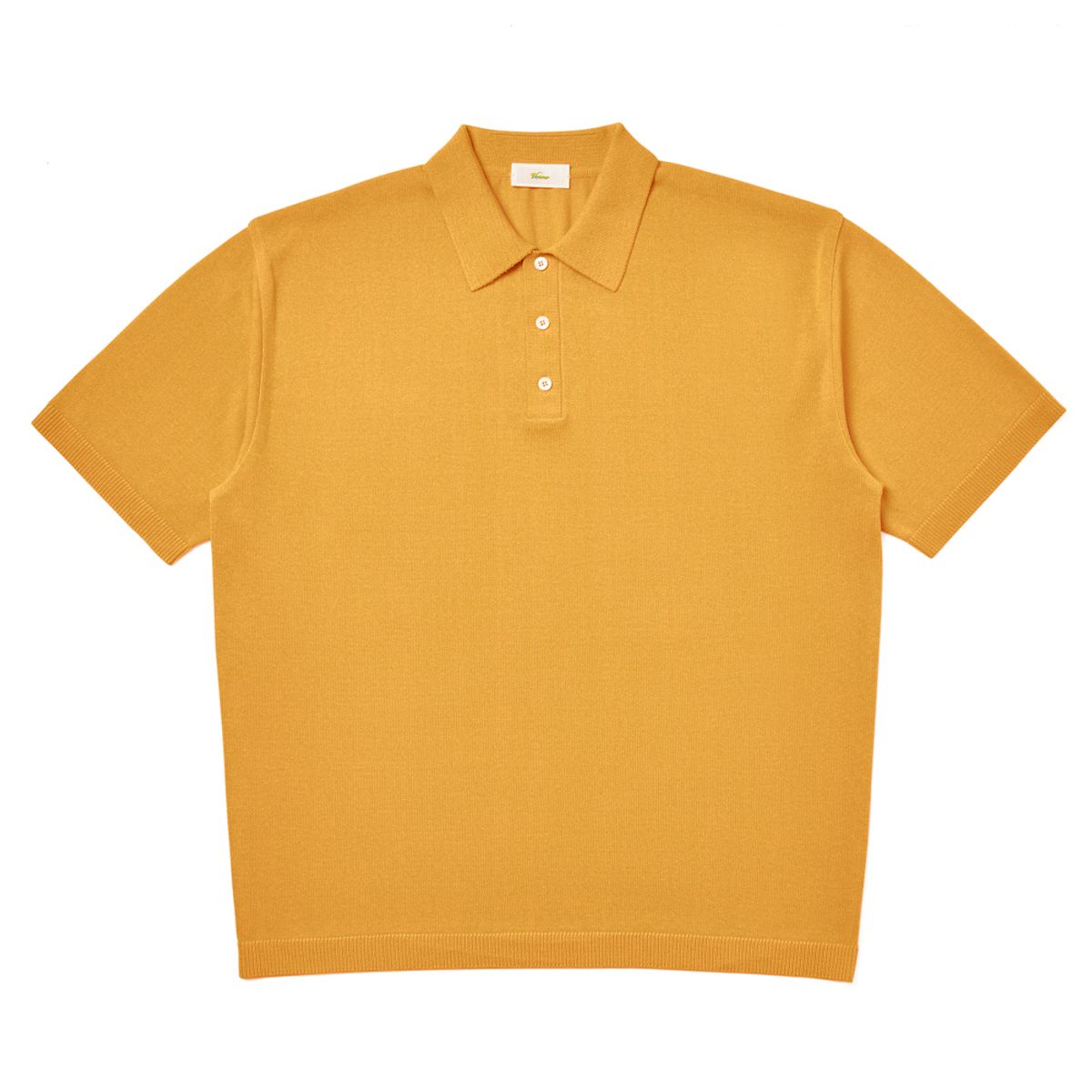 베르노(VERNO) [CASUAL]Linen like button polo knit Pumpkin