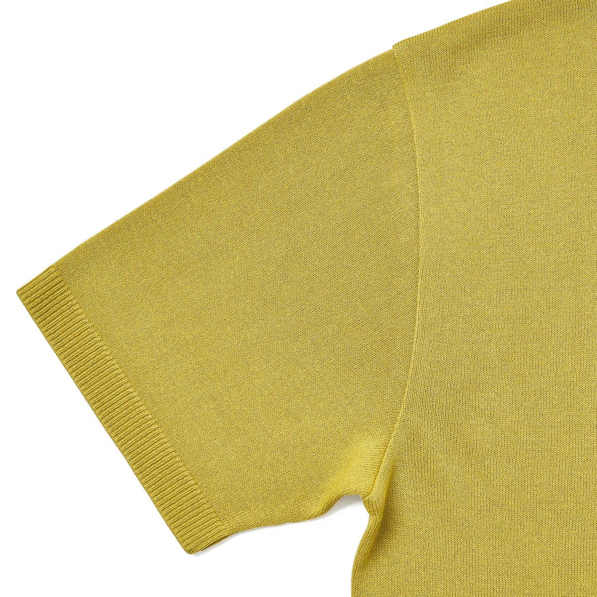 베르노(VERNO) [CASUAL]Linen like button polo knit Lime
