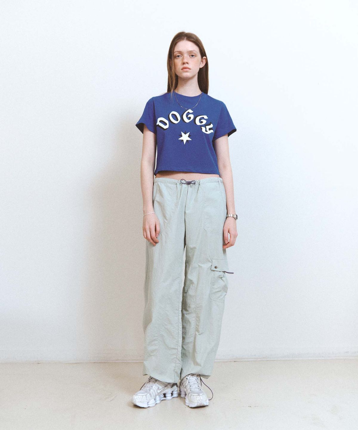 리트리버클럽(RETRIEVER CLUB) DOGGY STAR CROP TEE [BLUE]