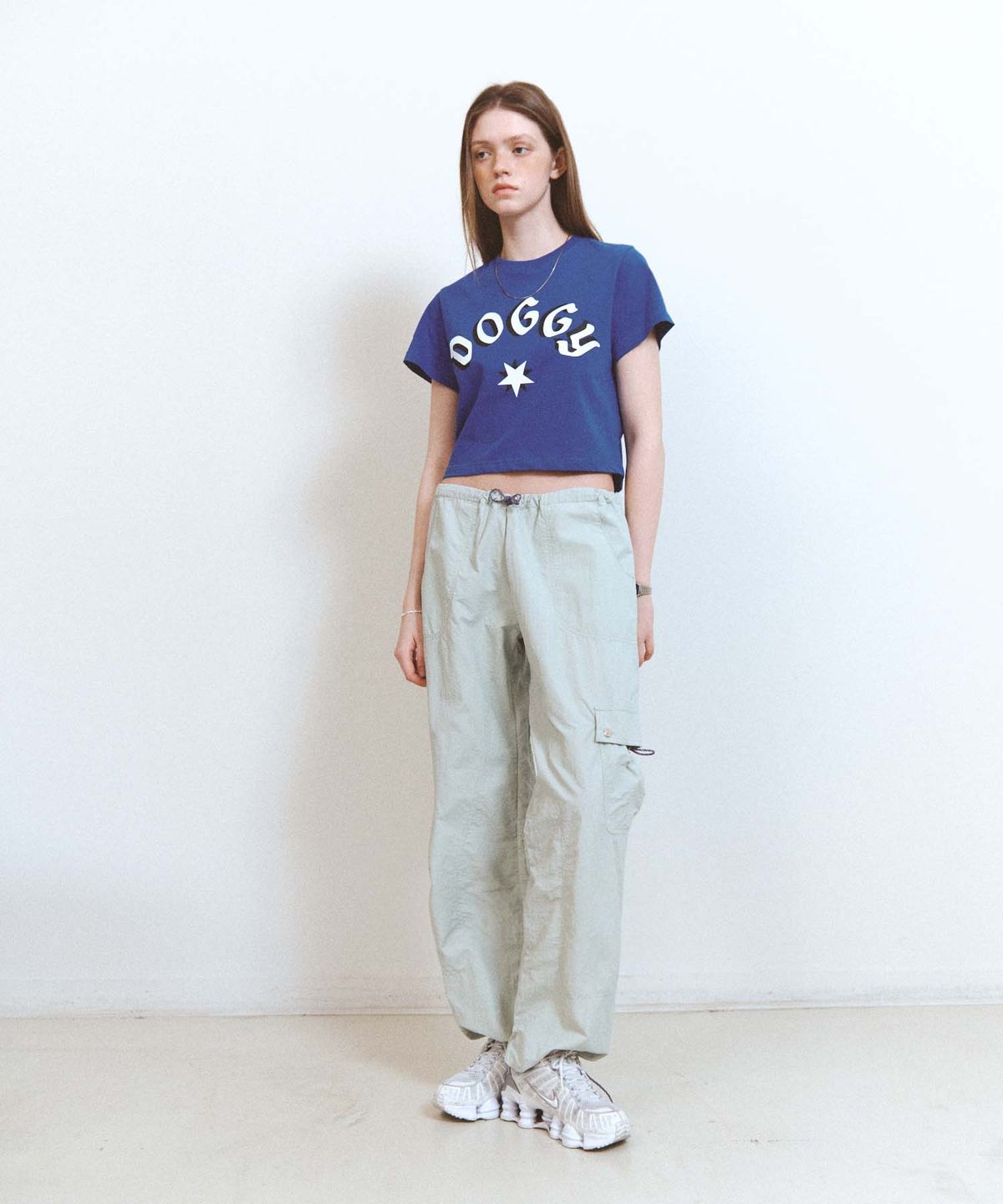 리트리버클럽(RETRIEVER CLUB) DOGGY STAR CROP TEE [BLUE]