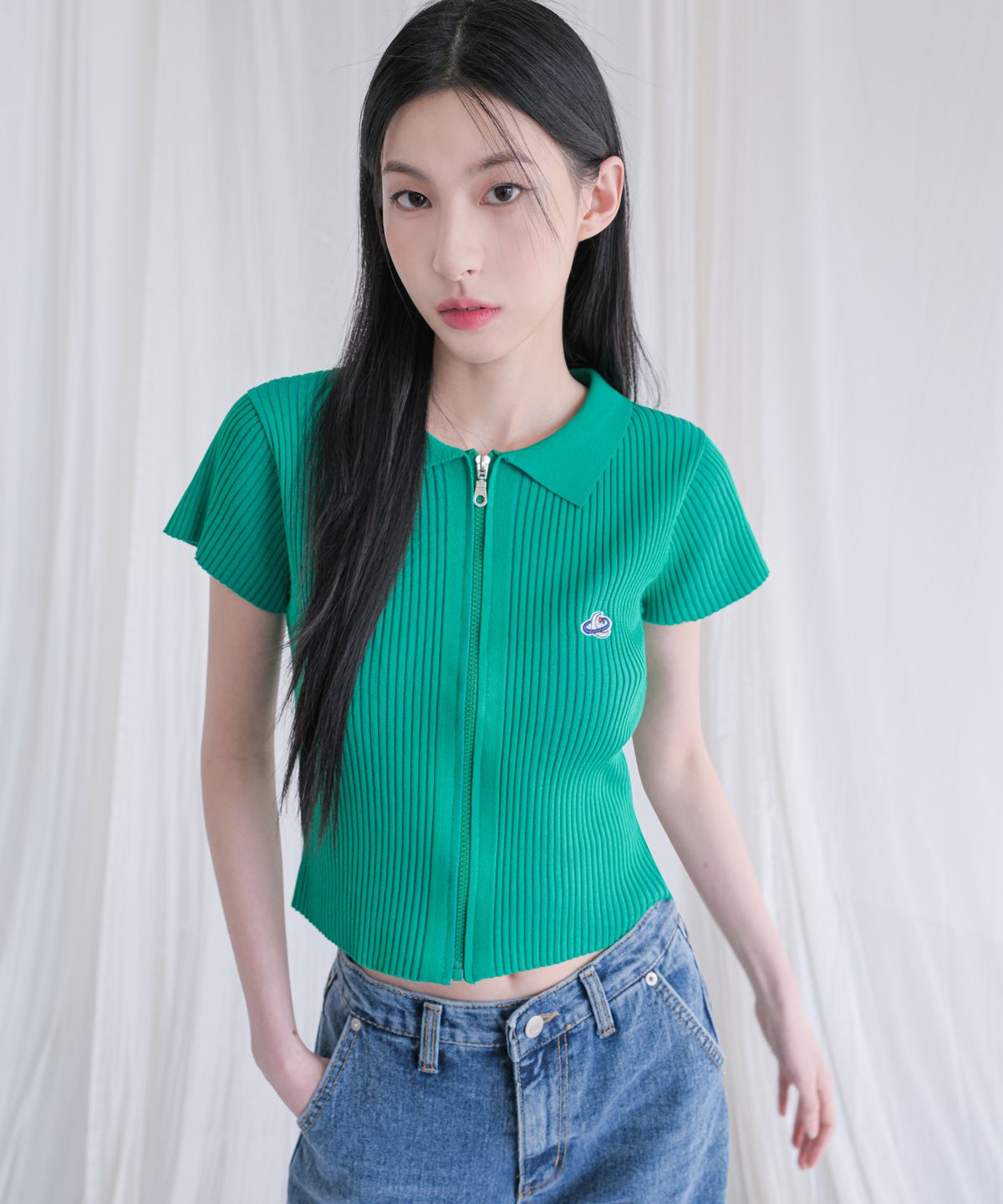 어반드레스(AVANDRESS) emily collar shortsleeve zip-up - 5COL