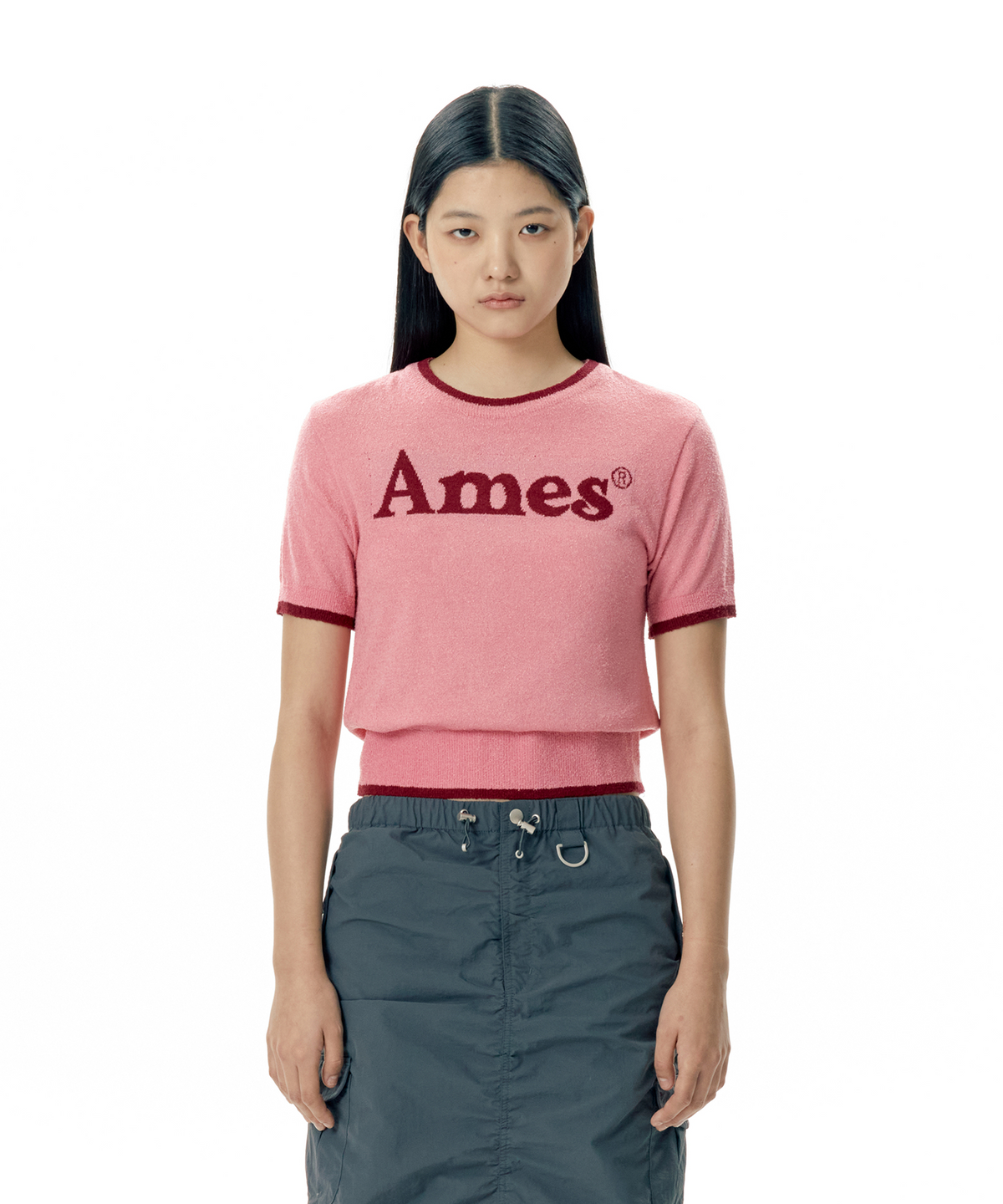 아메스 월드와이드(AMES-WORLDWIDE) BASIC LOGO KNIT PINK