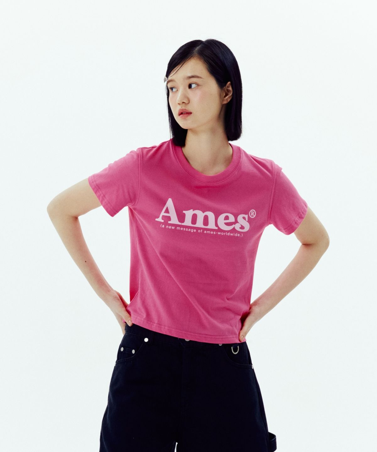 아메스 월드와이드(AMES-WORLDWIDE) BASIC LOGO TEE PINK