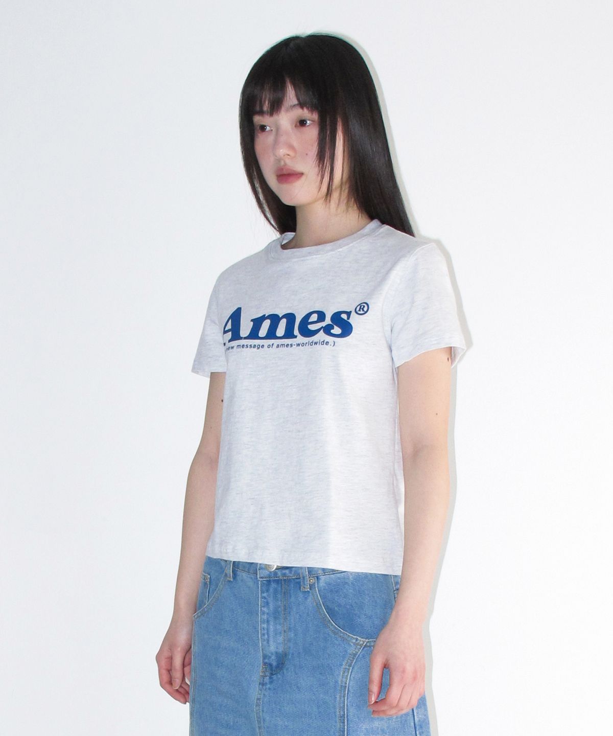 아메스 월드와이드(AMES-WORLDWIDE) BASIC LOGO TEE GREY