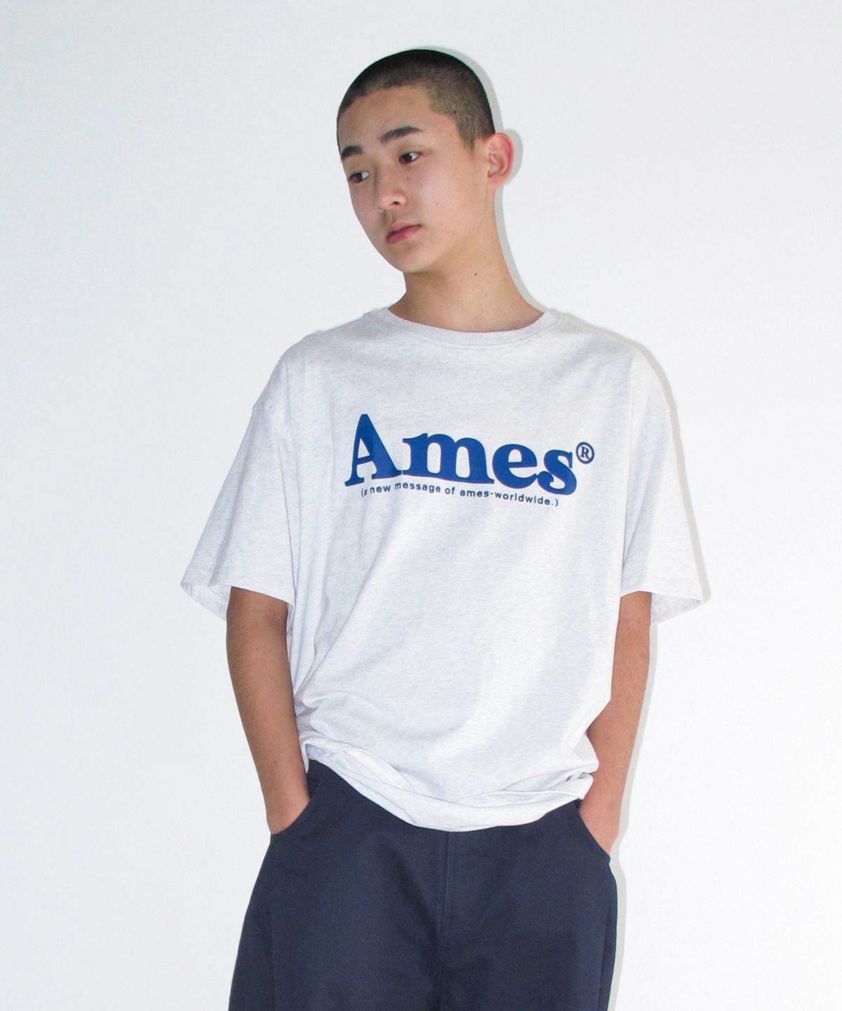 아메스 월드와이드(AMES-WORLDWIDE) BASIC LOGO TEE GREY