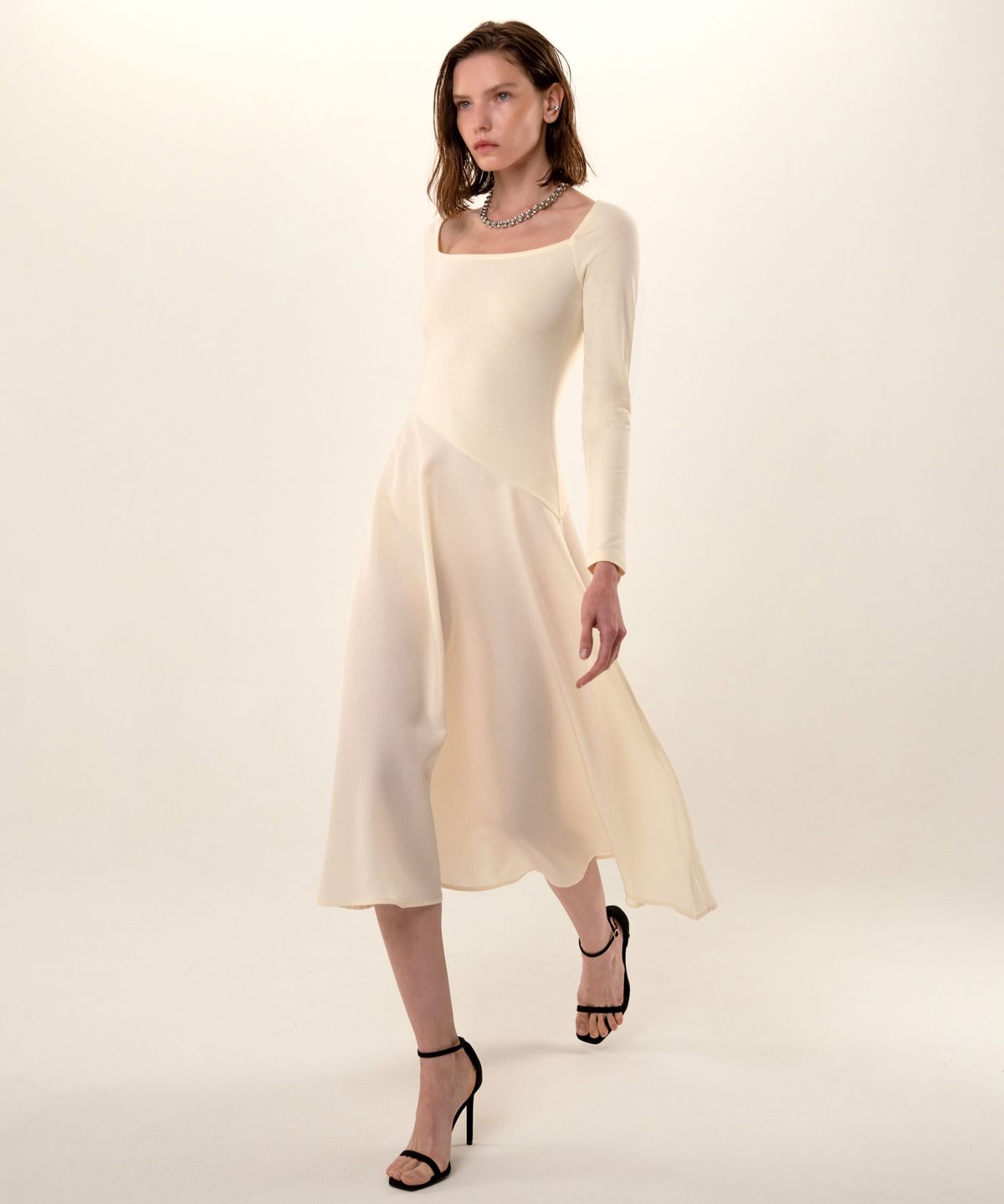 레트흐드레뚜왈(LETTRE DE LE TOILE) Cienna long sleeve jersey dress