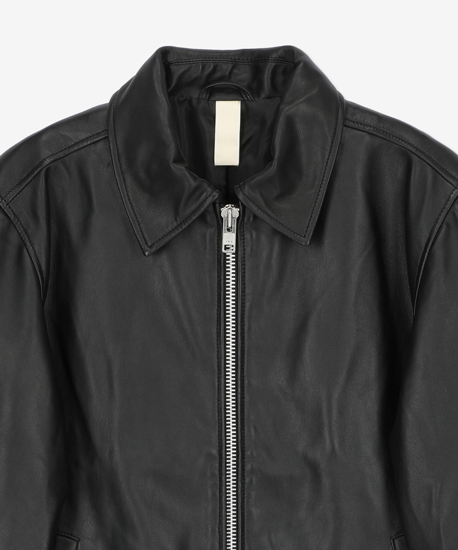 MUSINSA公式 | SUNFLOWER Men's Short Leather Jacket - Black