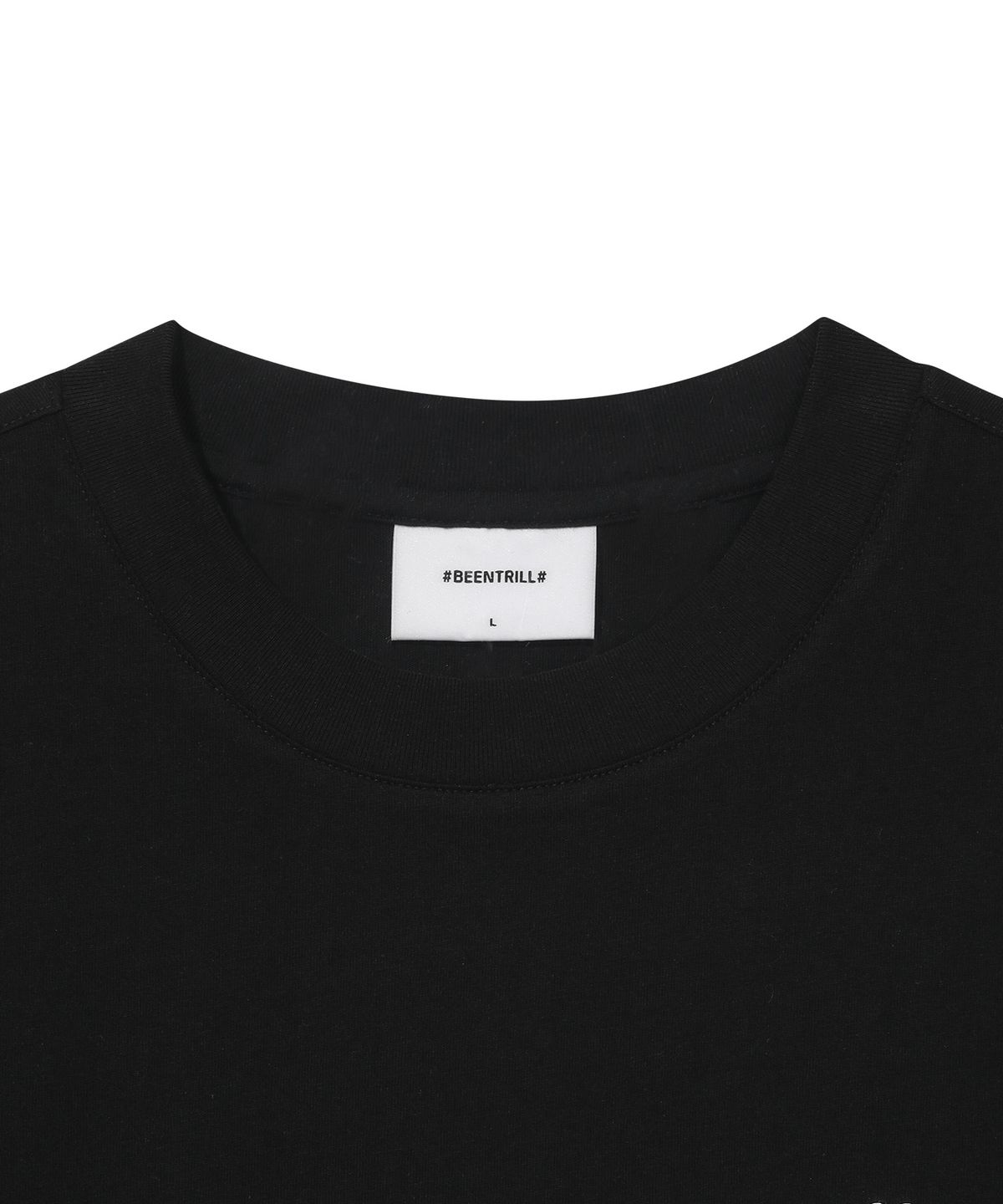 빈트릴(BEENTRILL) 쉐이크 해시태그 컴포트핏 티셔츠(블랙)