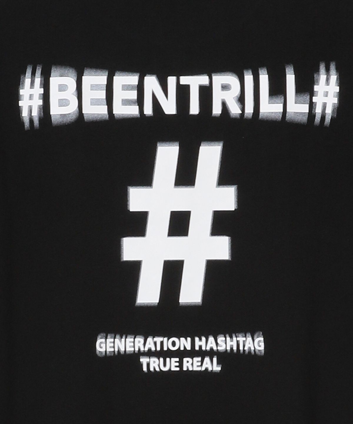 빈트릴(BEENTRILL) 쉐이크 해시태그 컴포트핏 티셔츠(블랙)