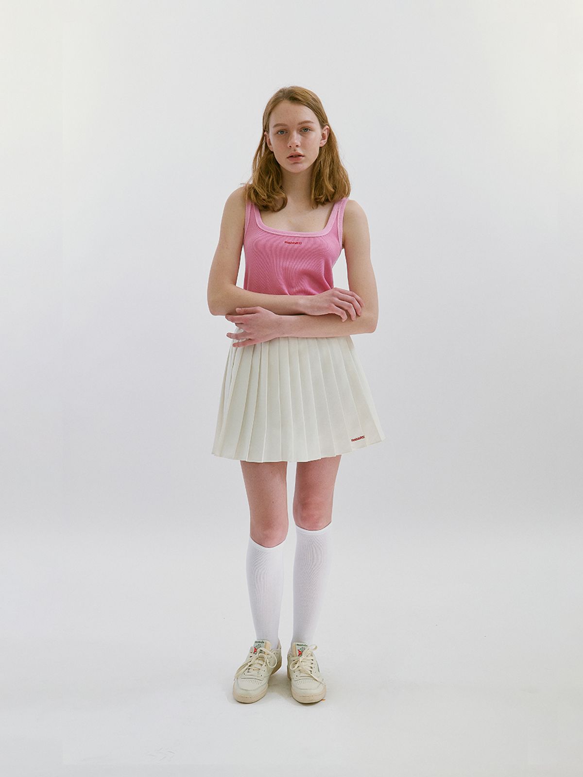 래비티 스포츠(RABBITTI SPORTS) RB Terry Neck Sleveless Top Pink