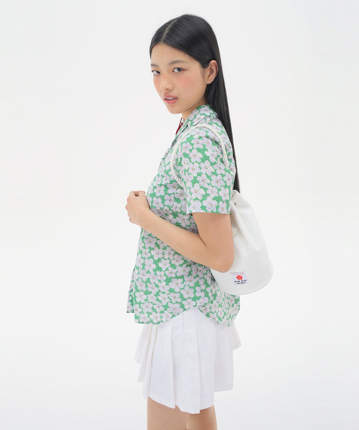 준준스페이스(JUNEJUNE SPACE) Seersucker Floral Shirts_Green(시어서커 플로랄 셔츠_그린)