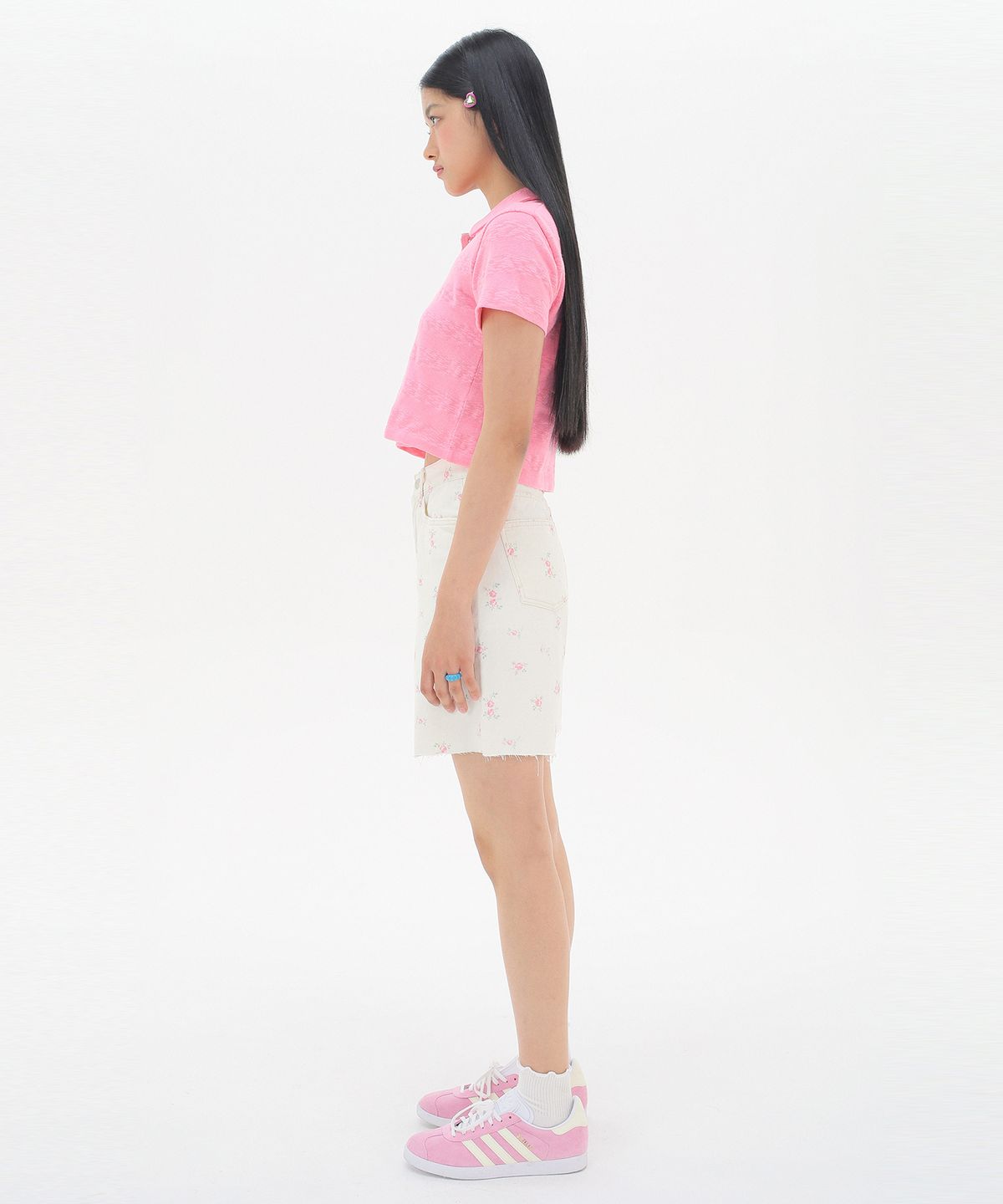준준스페이스(JUNEJUNE SPACE) Crop PK T-shirts_Pink(크롭 피케이 티셔츠_핑크)