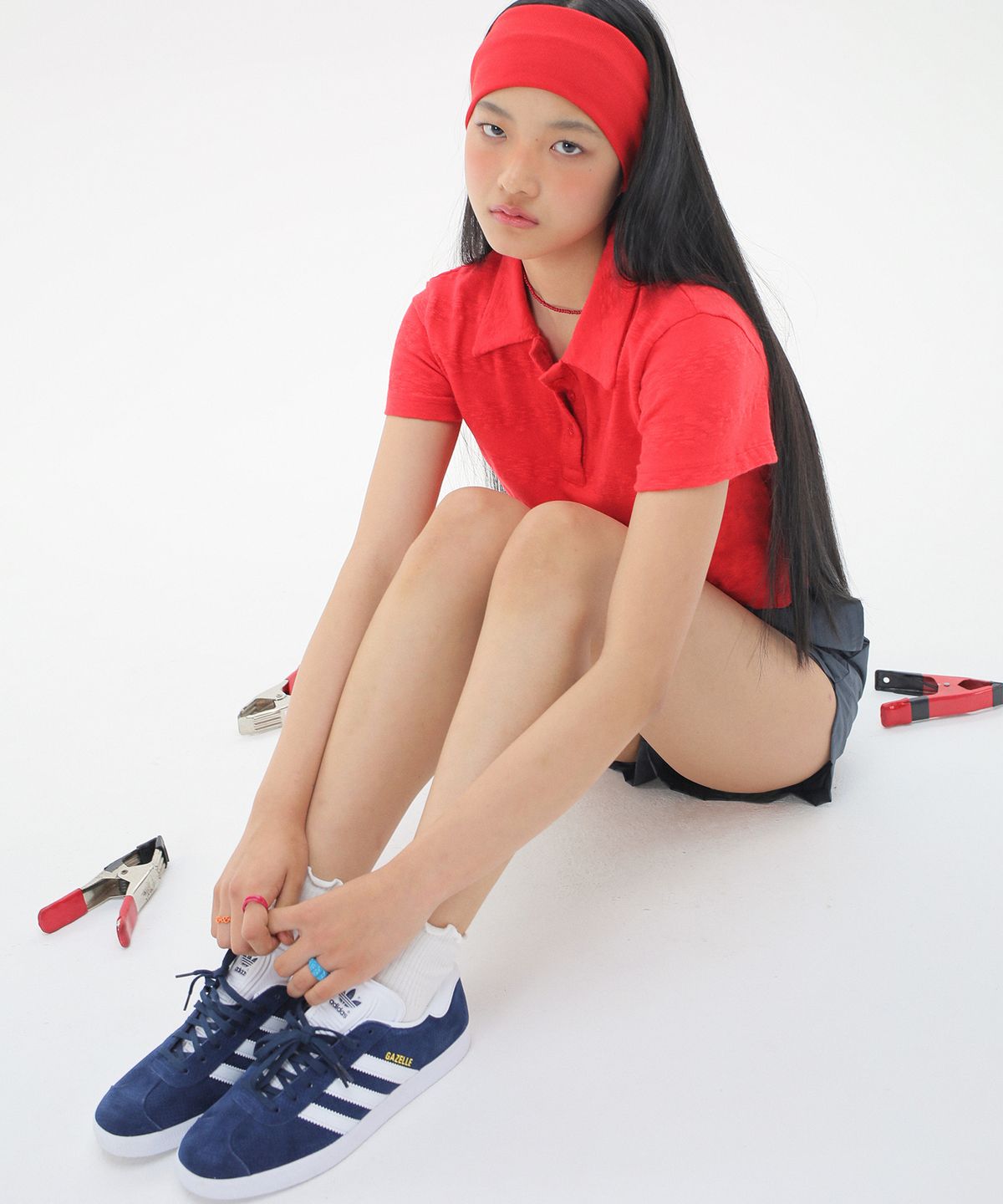 준준스페이스(JUNEJUNE SPACE) Crop PK T-shirts_Red(크롭 피케이 티셔츠_레드)