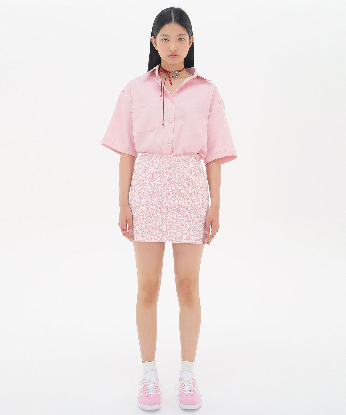 준준스페이스(JUNEJUNE SPACE) Blossom Mini Skirt_Pink(블러썸 미니 스커트_핑크)
