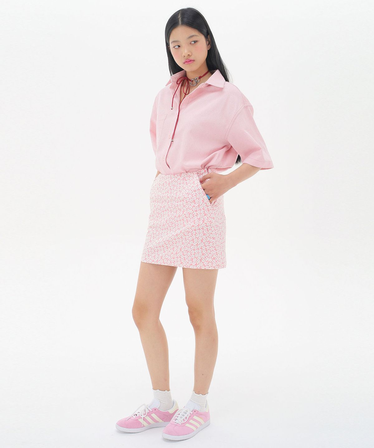 준준스페이스(JUNEJUNE SPACE) Blossom Mini Skirt_Pink(블러썸 미니 스커트_핑크)