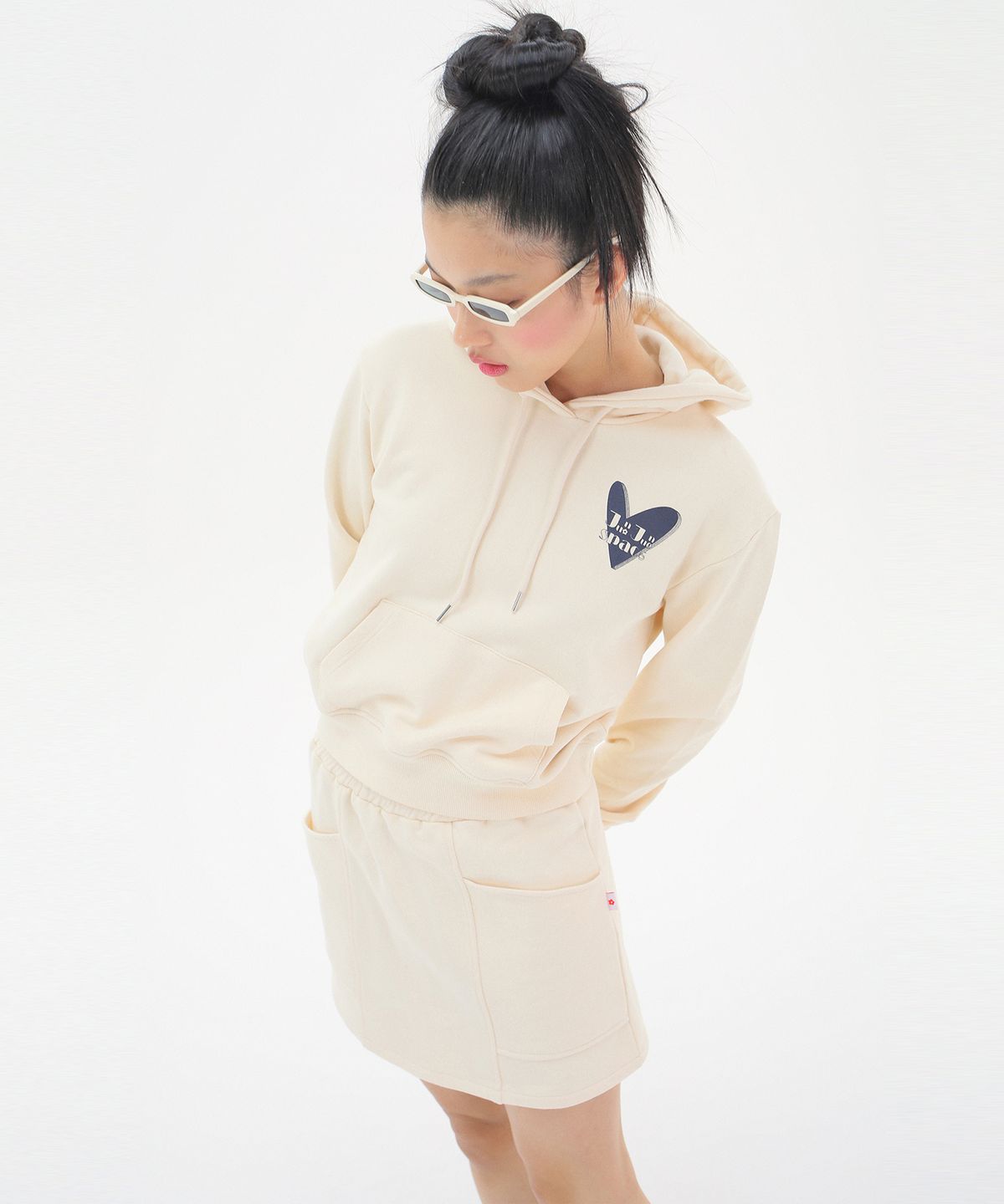 준준스페이스(JUNEJUNE SPACE) Sweat Mini Skirt_Cream(스웻 미니 스커트_크림)
