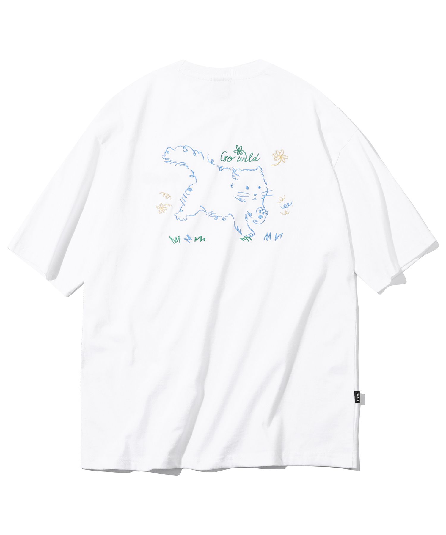 【CPGN STUDIO】Wild Cat Embroidery Short Sleeve T-shirt MUSINSA | CPGN STUDIO Wild Cat Embroidered Short Sleeve Tee