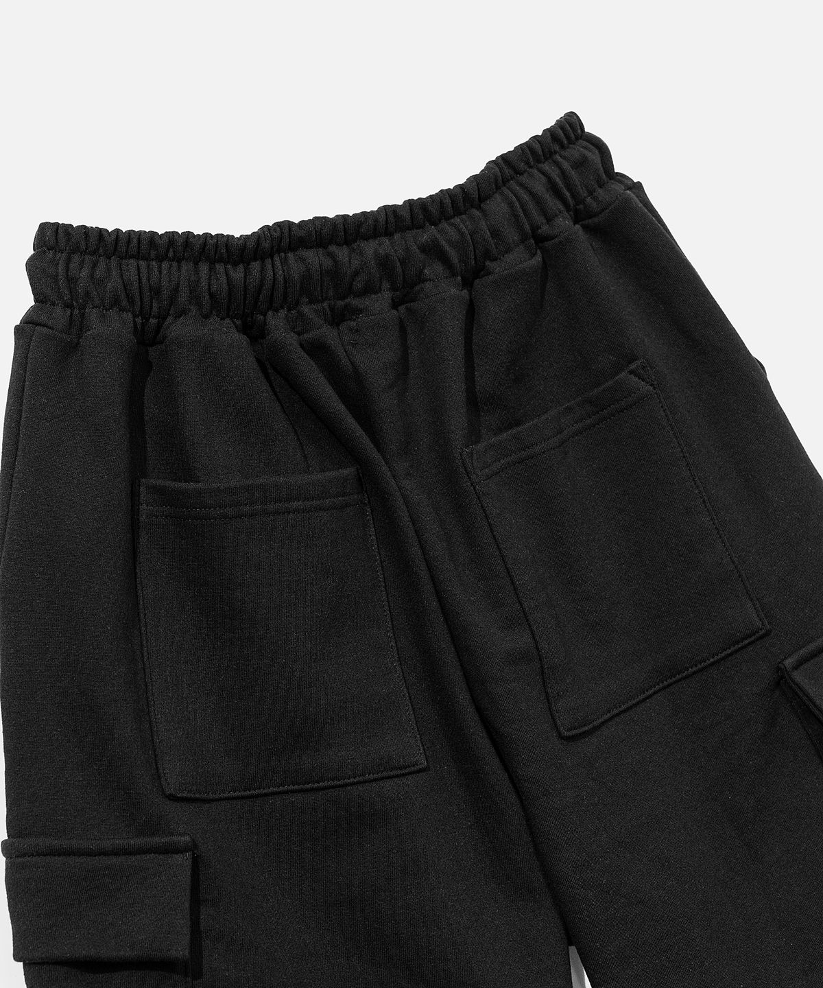 바스틱(VASTIC) 와이드 스웨트 카고 하프 팬츠_블랙