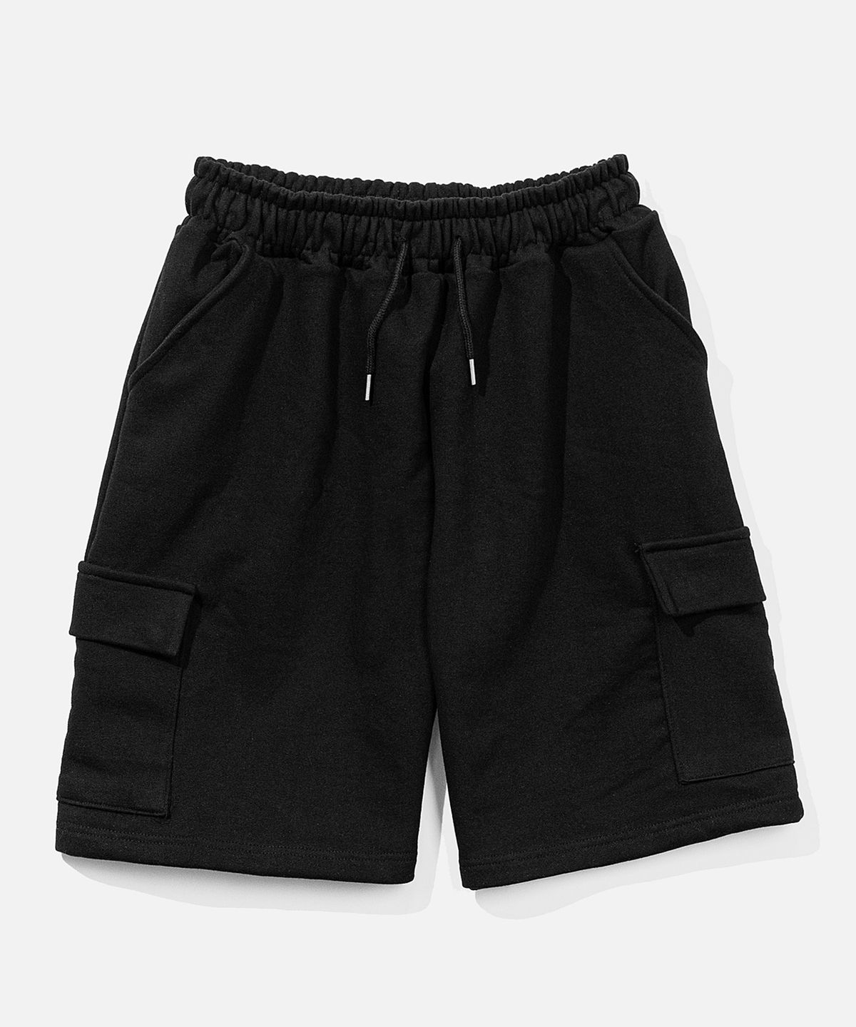 바스틱(VASTIC) 와이드 스웨트 카고 하프 팬츠_블랙