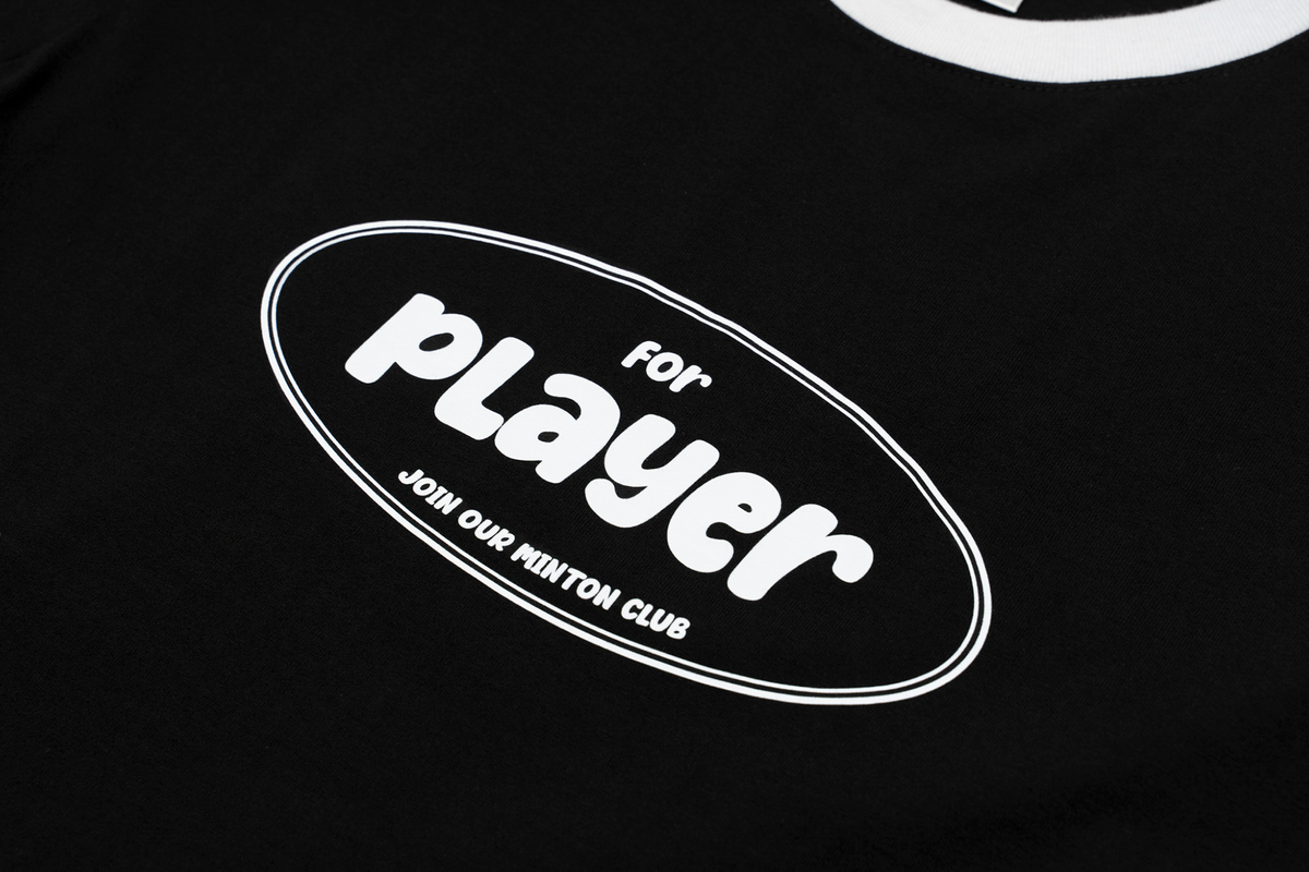 메스타리(MESTARI) 배드민턴 PLAYER RING-T 배색 밴딩 반팔티 CT3007 블랙