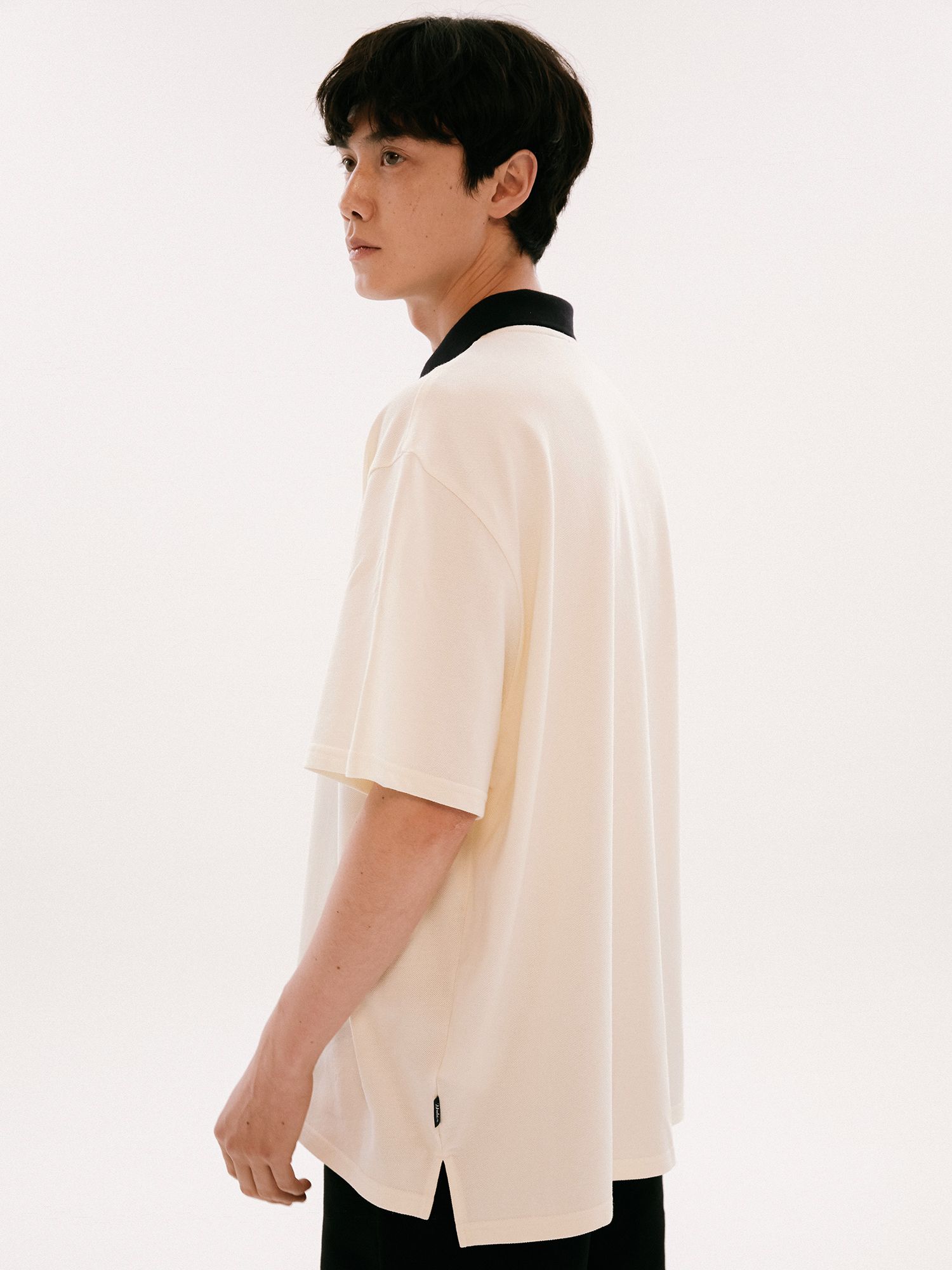 ☆YALE☆ EMBROIDERY DAN BIG PLACKET PK TEE IVORY YD01SS1022I MUSINSA | YALE Embroidered Dan Big Placket Pique Tee Ivory