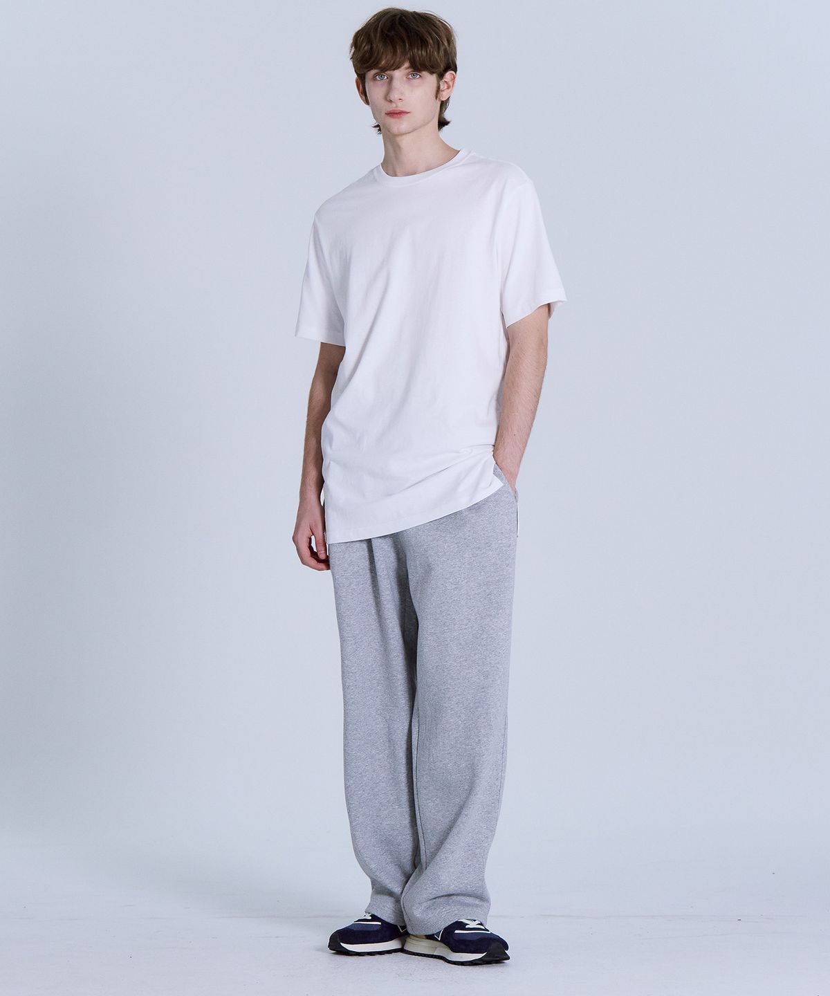 베이직하우스(BASIC HOUSE) [2PACK] 레이어드 오버핏 반팔티셔츠 긴기장 2팩(+7cm)  LATS0106