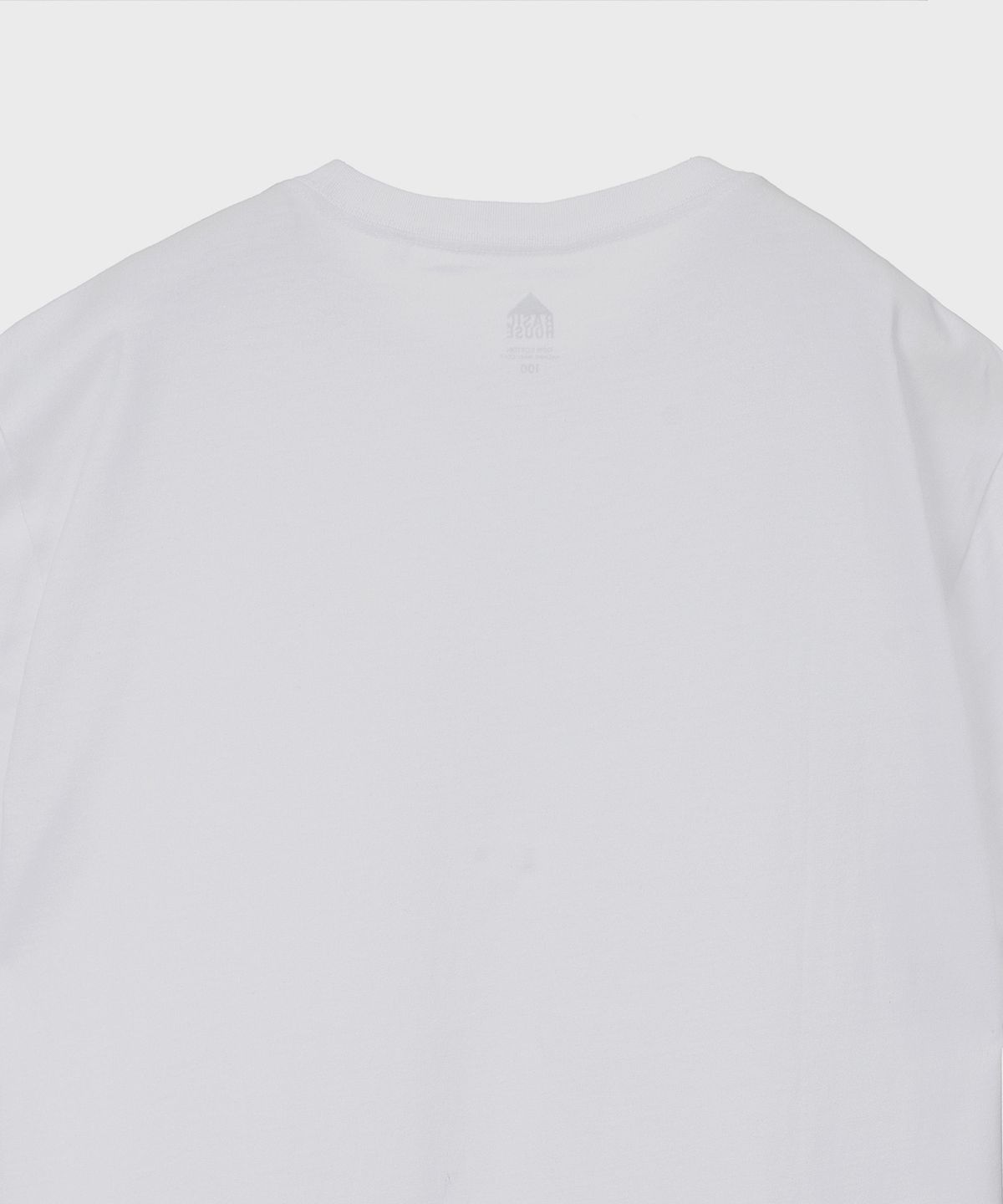 베이직하우스(BASIC HOUSE) UNI 레이어드 라운드 반팔티셔츠 일반기장 화이트(+4cm) LATS0114