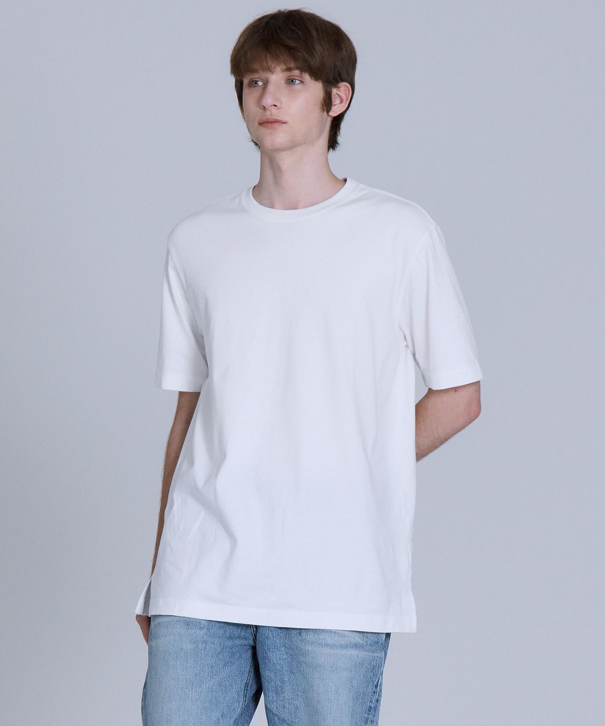 베이직하우스(BASIC HOUSE) [2PACK] 레이어드 오버핏 반팔티셔츠 일반기장(+4cm) 2팩 LATS0114