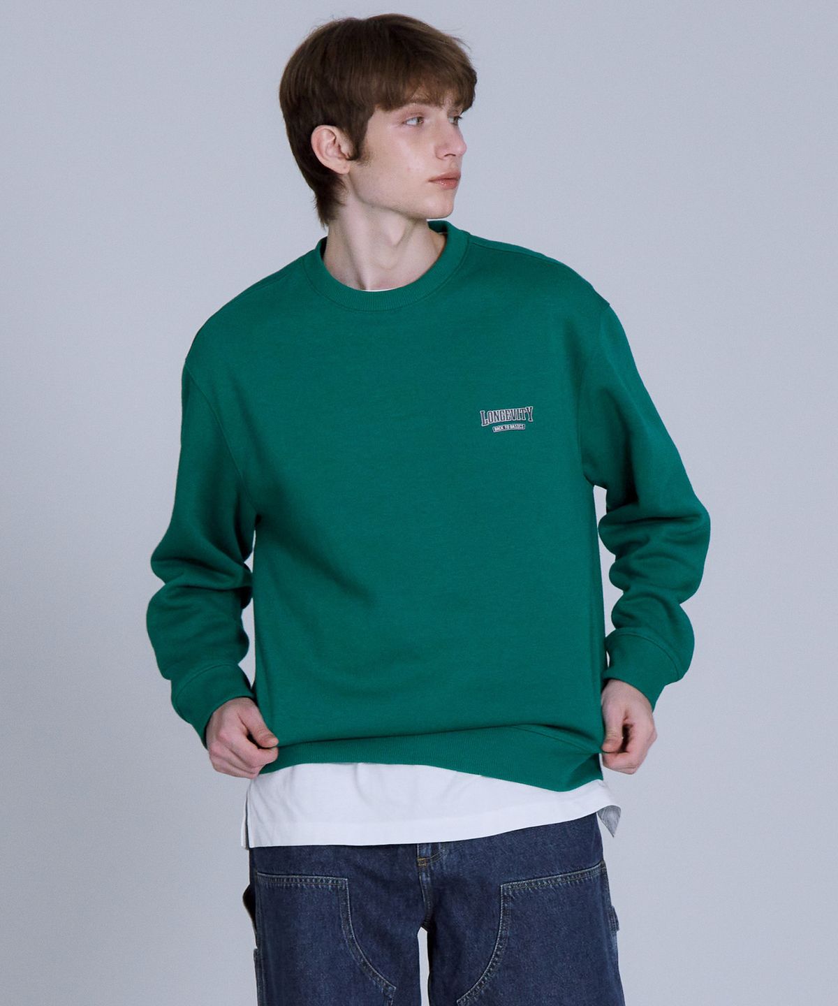 베이직하우스(BASIC HOUSE) [SET](일반+긴기장) 레이어드 오버핏 반팔티셔츠 2팩(+4cm~7cm)