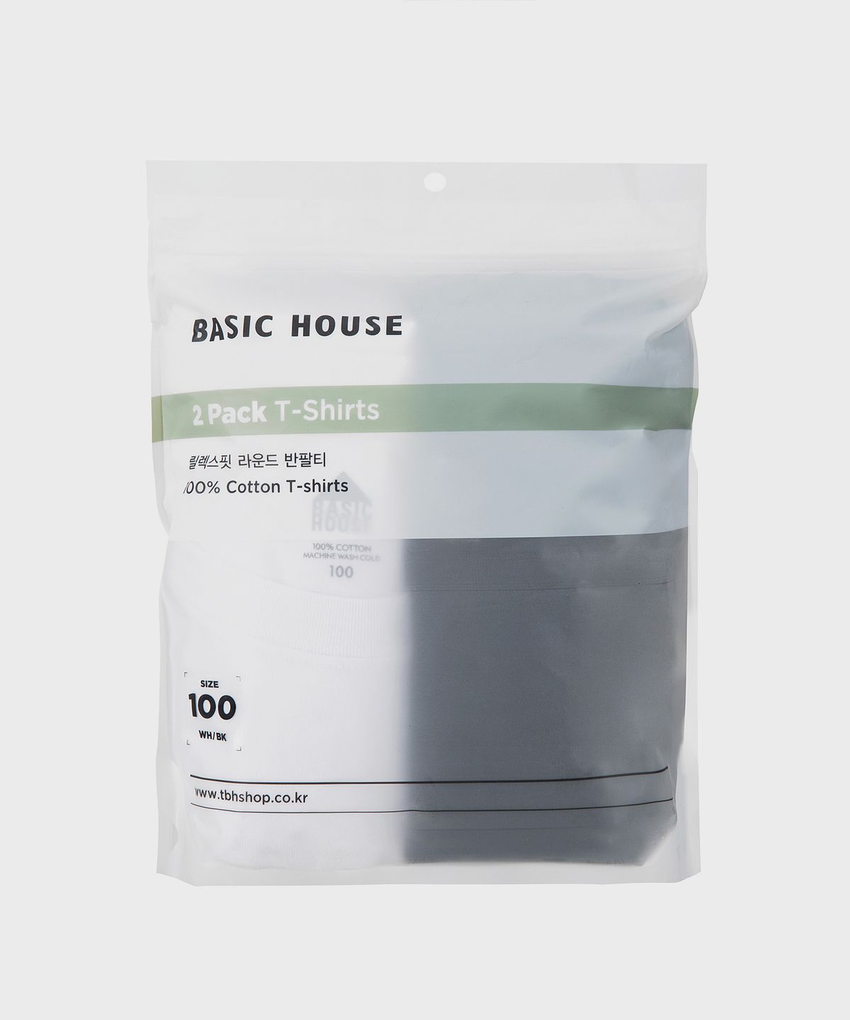 베이직하우스(BASIC HOUSE) [2PACK] 순면 16수 릴렉스핏 크루넥 반팔티셔츠 2팩 (2color)
