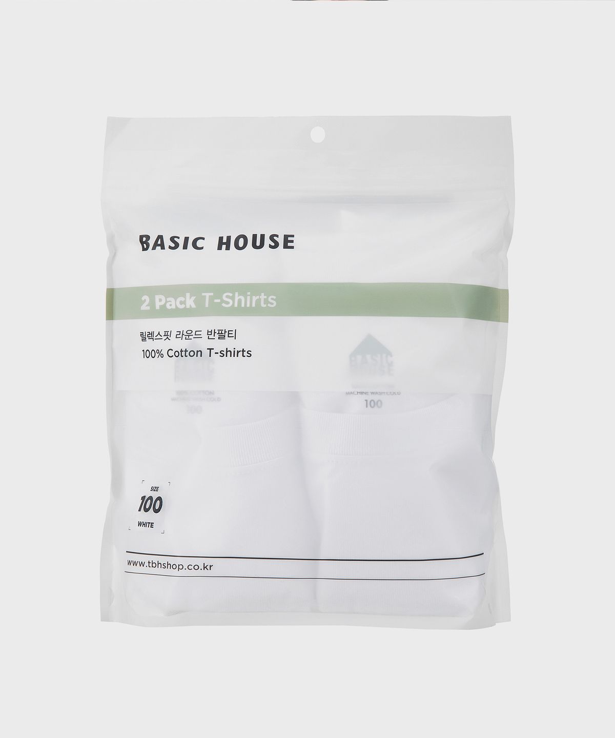 베이직하우스(BASIC HOUSE) [2PACK] 순면 16수 릴렉스핏 크루넥 반팔티셔츠 2팩 (2color)