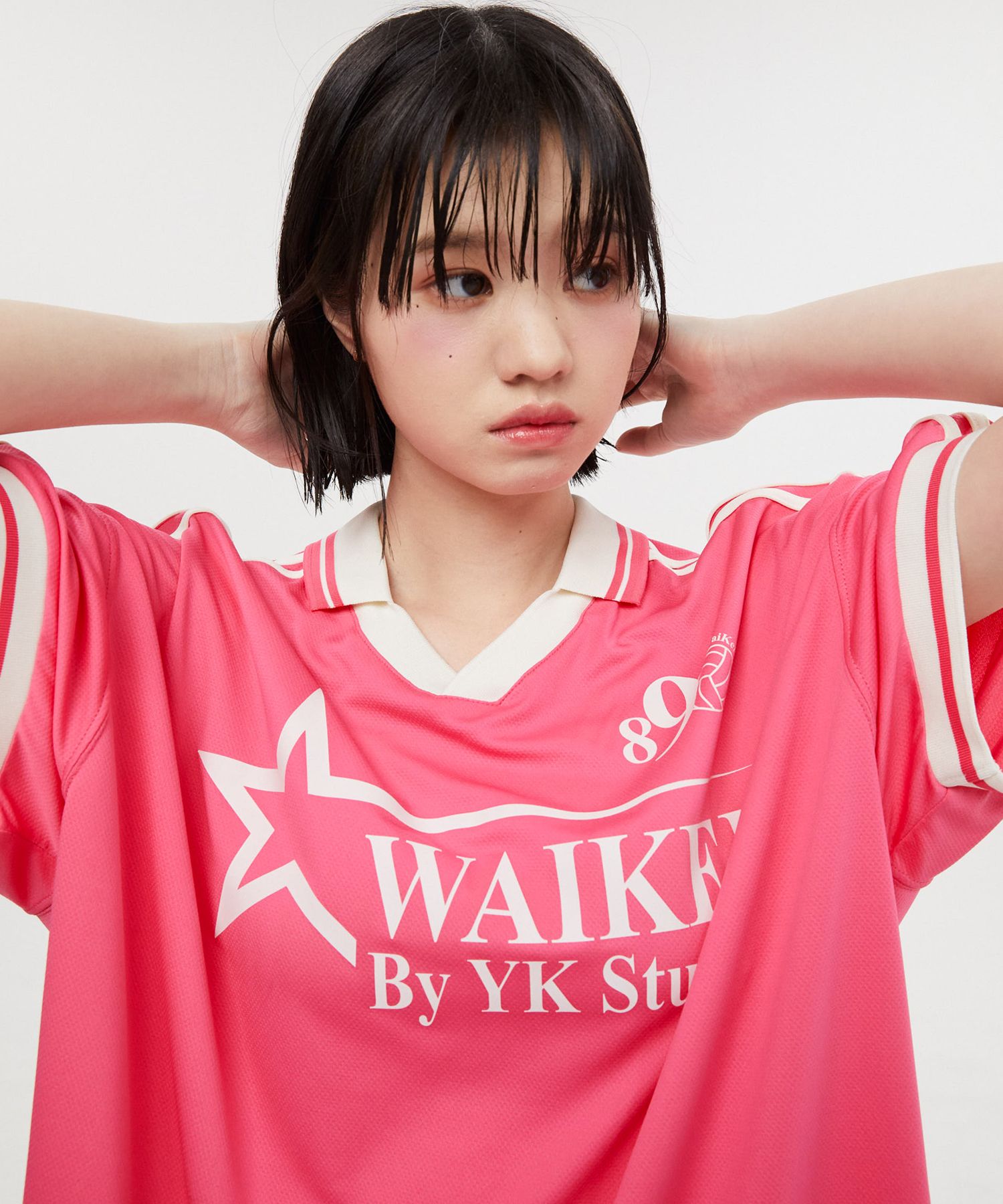 ★WAIKEI★ Logo Rugby Collar Short Sleeve T-Shirt Pink YK23H MUSINSA | WAI KEI Logo Rugby Collar Short Sleeve T-shirt Pink