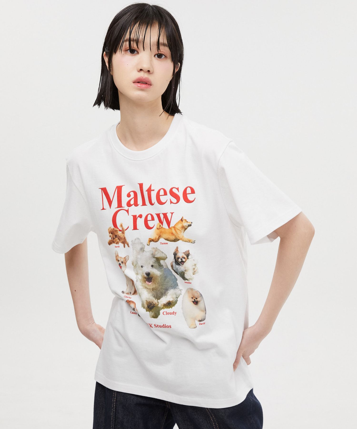 MUSINSA | WAI KEI Maltese Crew Short Sleeve T-shirt White