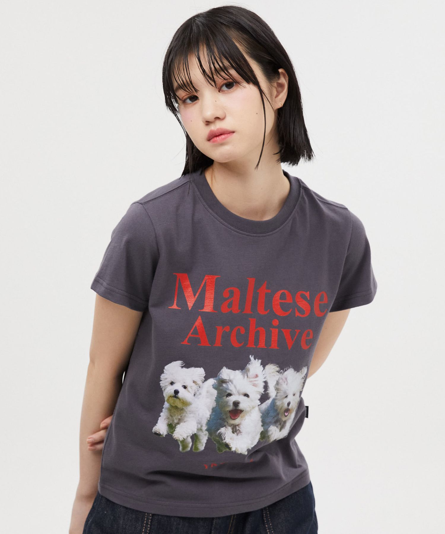 ◆Wai Kei◆ Maltese Archive Short Sleeve T-Shirt Black Wai Kei - Maltese Archive Line Graphic Short Sleeve T-shirt