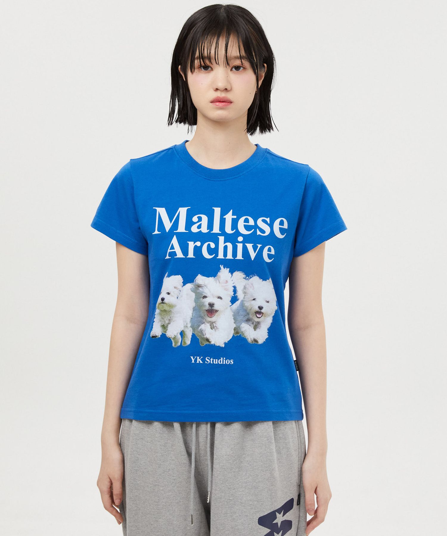 MUSINSA公式 | WAI KEI Maltese Archive Short Sleeve T-shirt Blue