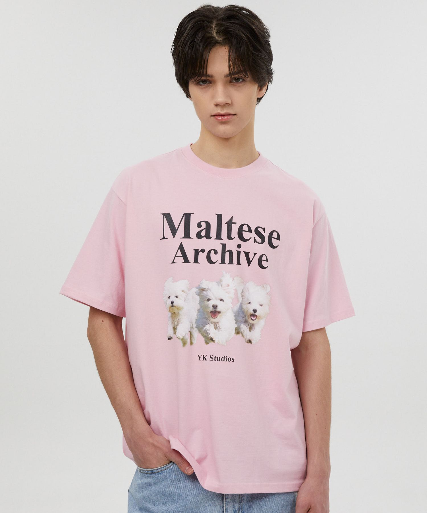 ★WAIKEI★ Twinkle Maltese Short Sleeve T-Shirt Pink YKBD02T MUSINSA | WAI KEI Maltese Archive Short Sleeve T-shirt Light