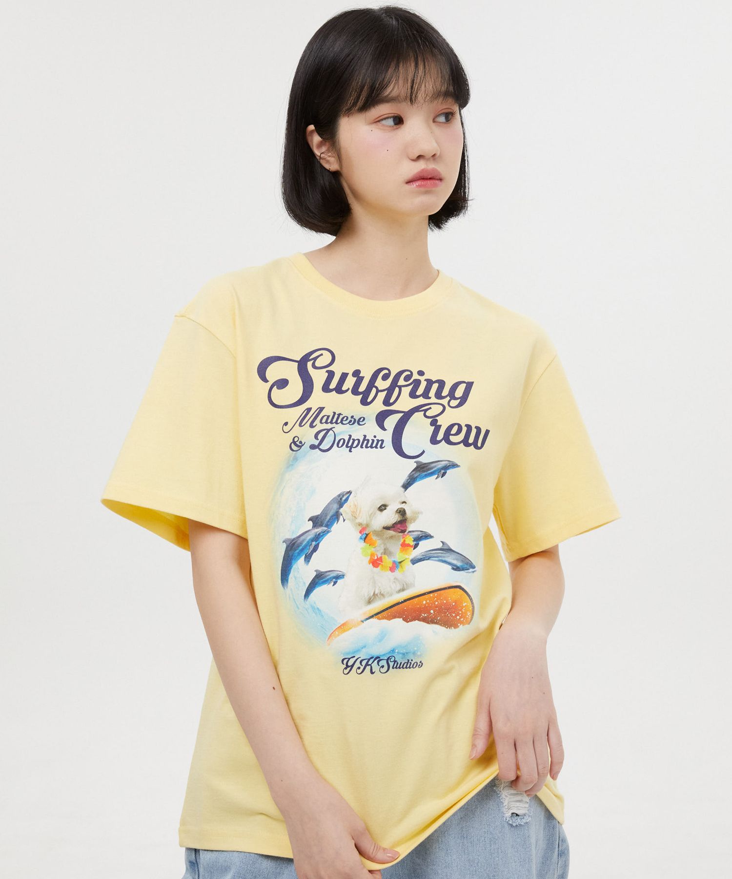 EESSAY Dolphin T-Shirt ホワイト eessay] DOLPHIN T SHIRT - WHITE